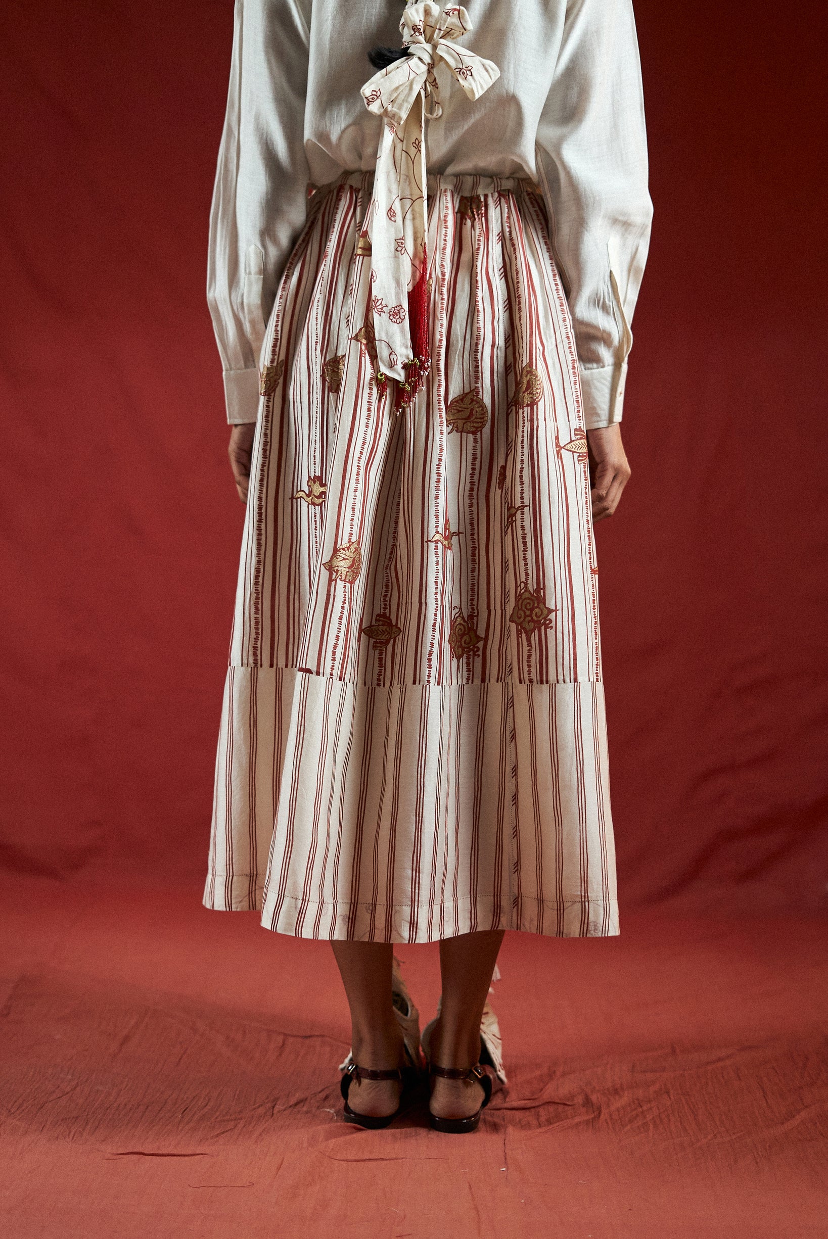 ⁠Htami Drawstring Panelled Skirt - Image 6