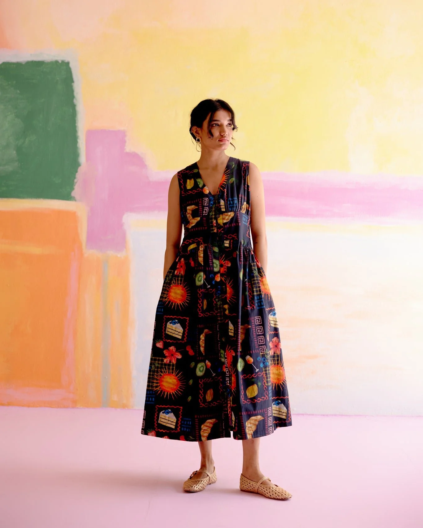 Hymn Midi Dress in Aloha Print
