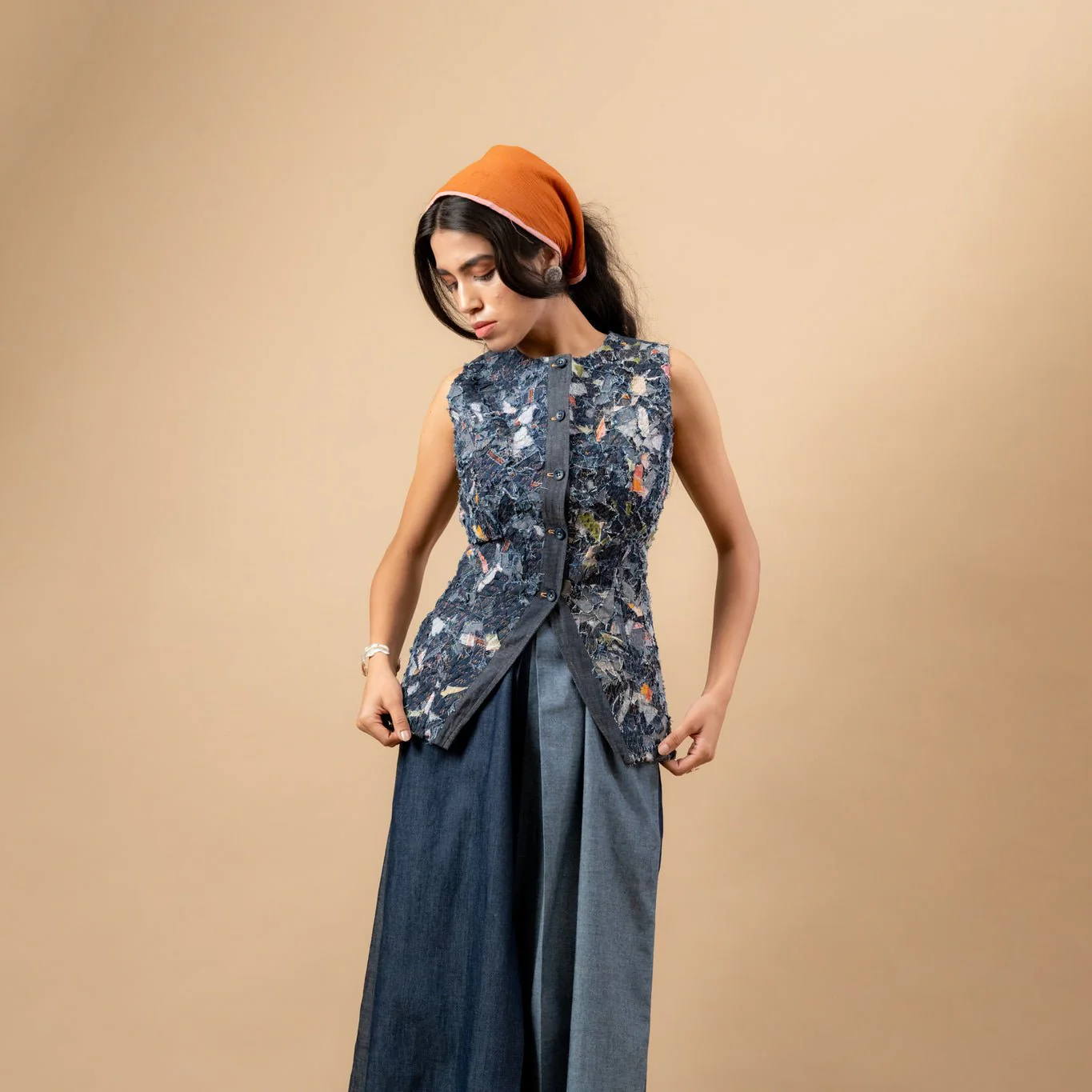 Ida Upcycled Denim Waistcoat - Image 4