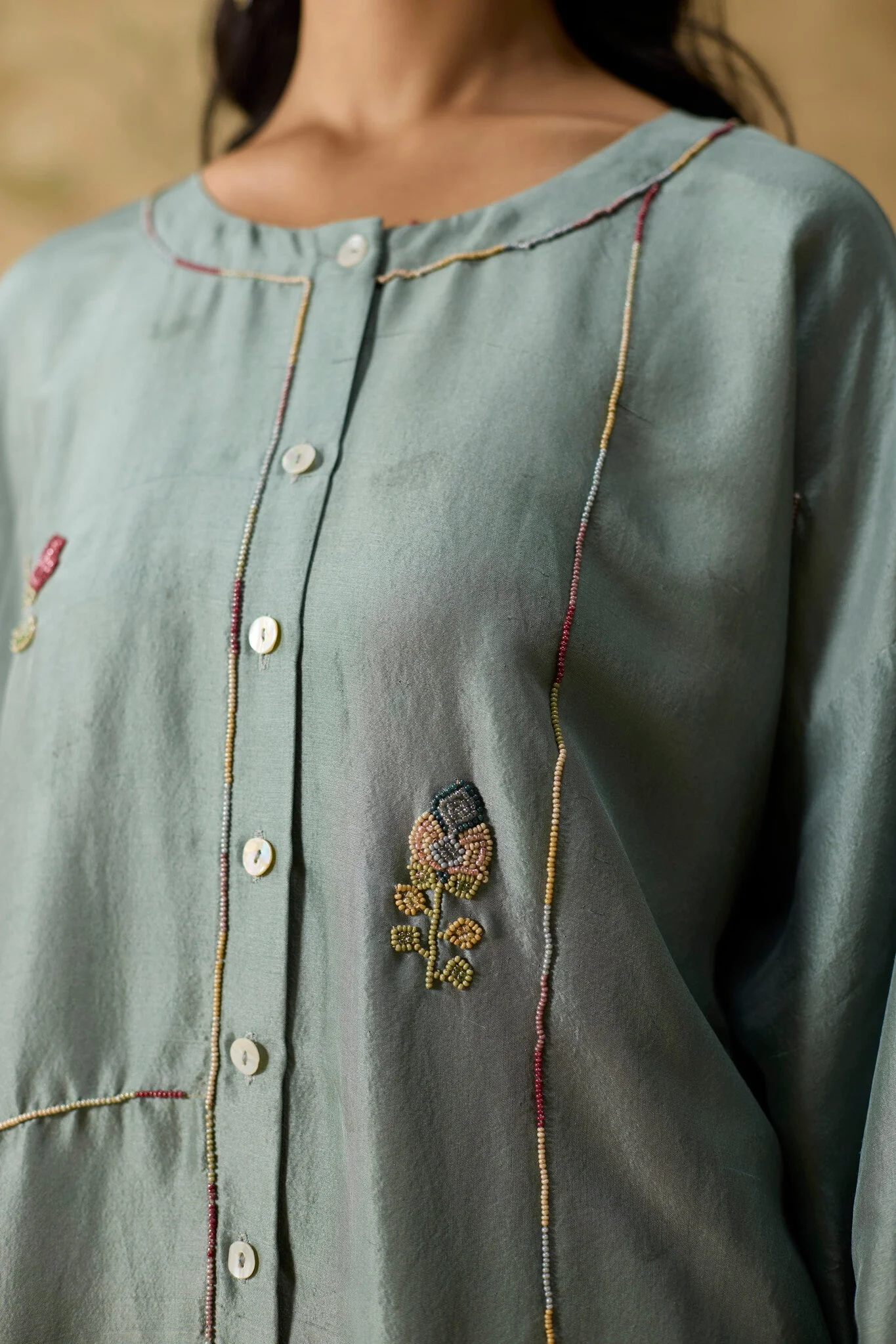 Ikkato Kurta Set - Teal - Image 2