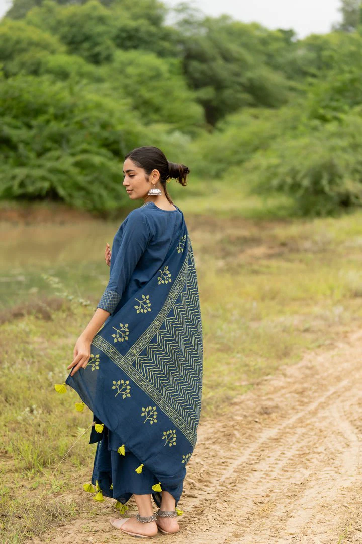 Indigo Blue Kurta Set - Image 8