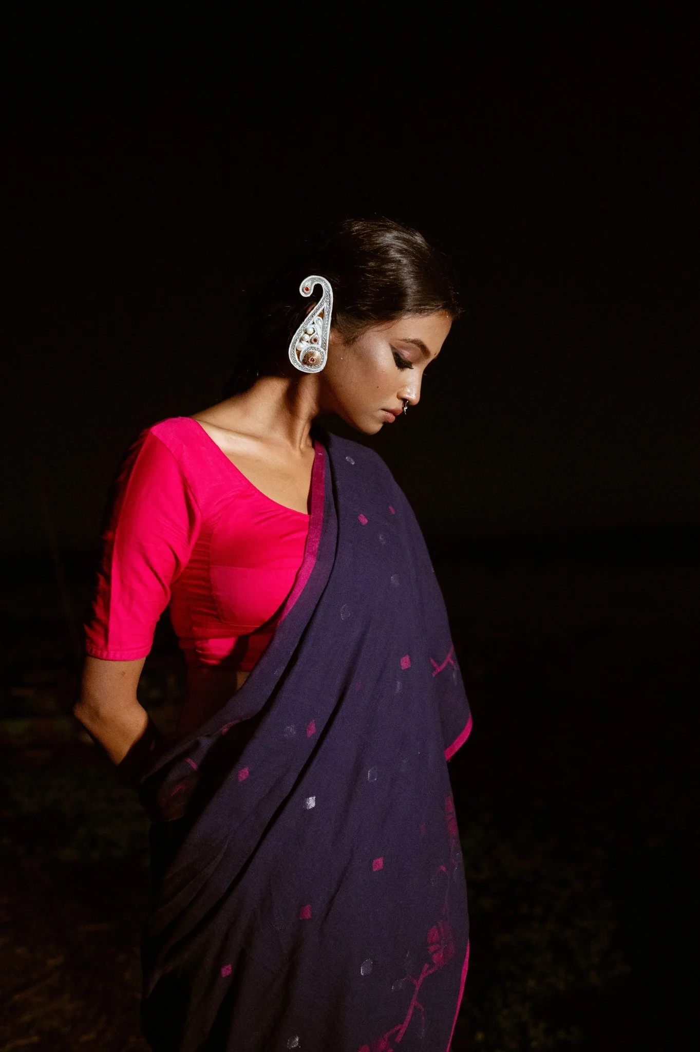 Indigo Shuili Saree - Image 5