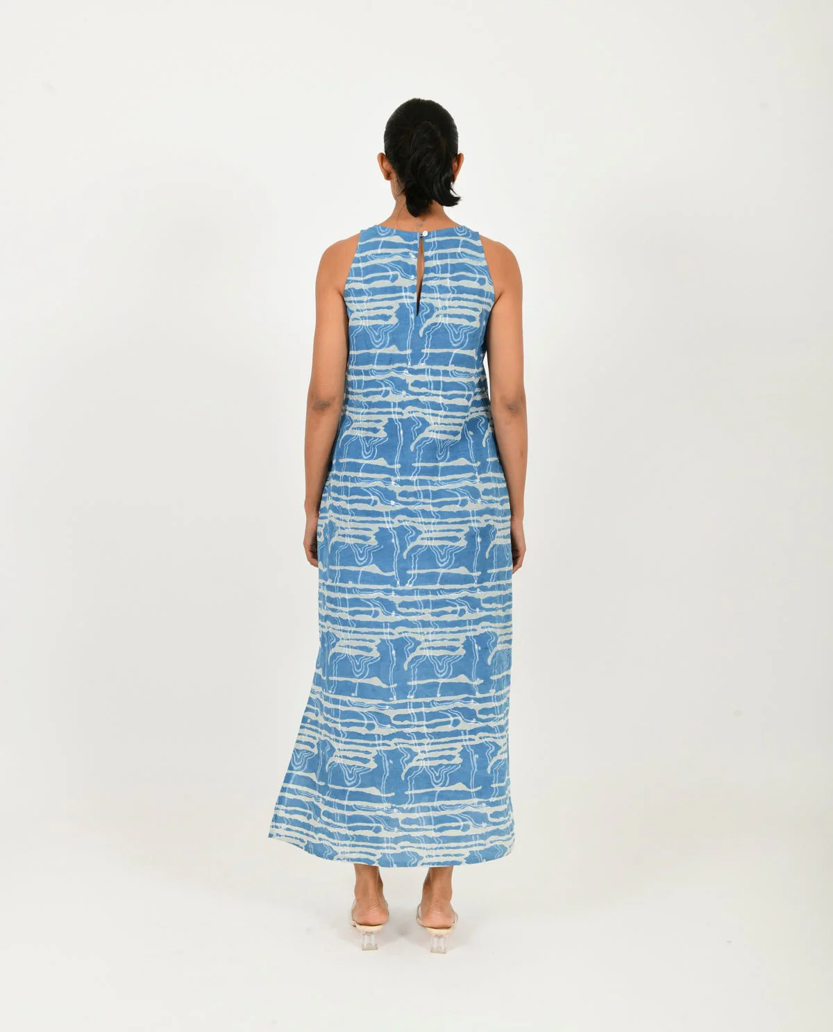 Indigo Splash Linen Maxi - Image 4