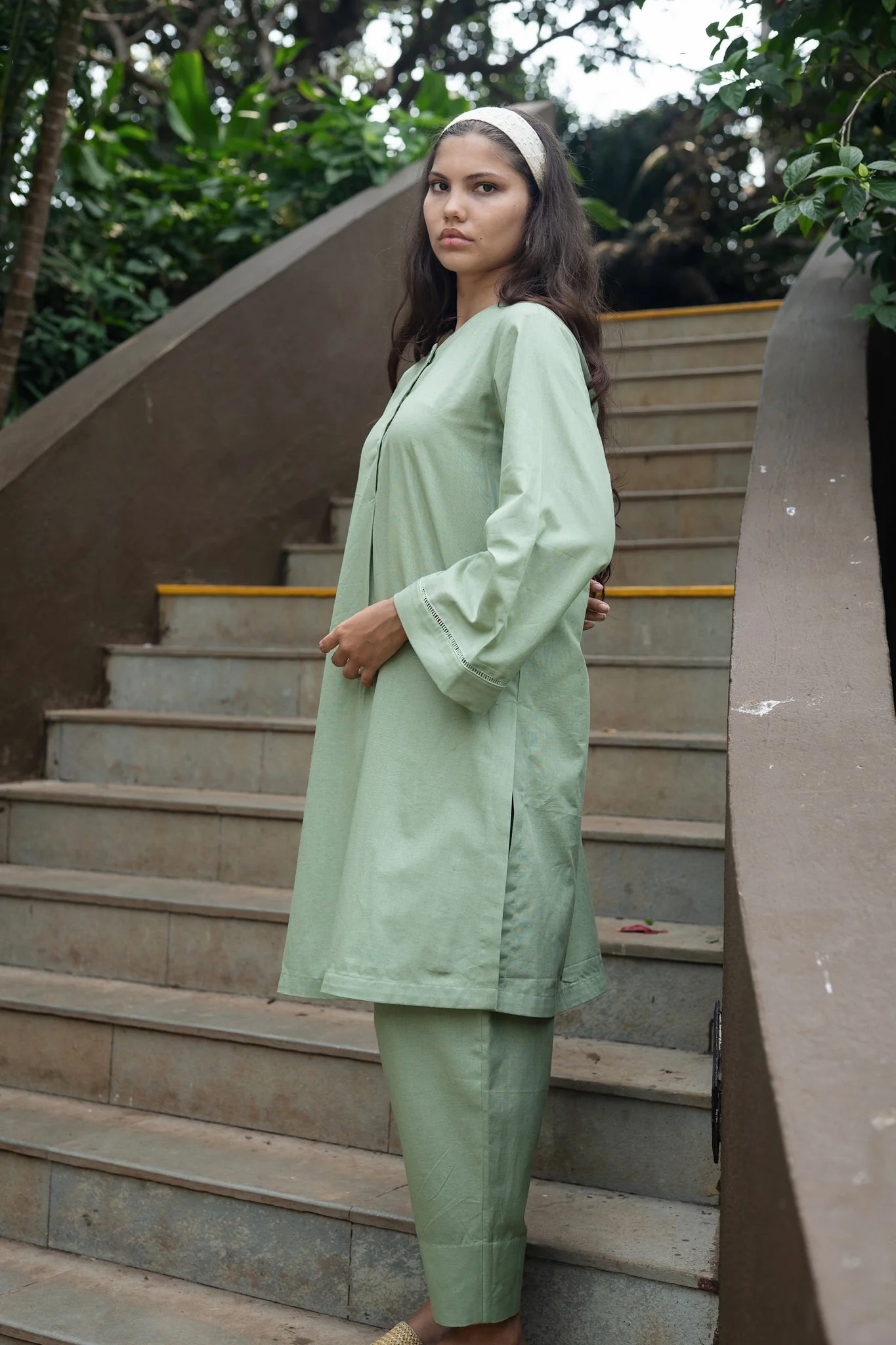 Iris Kurta Set - Olive Green - Image 3