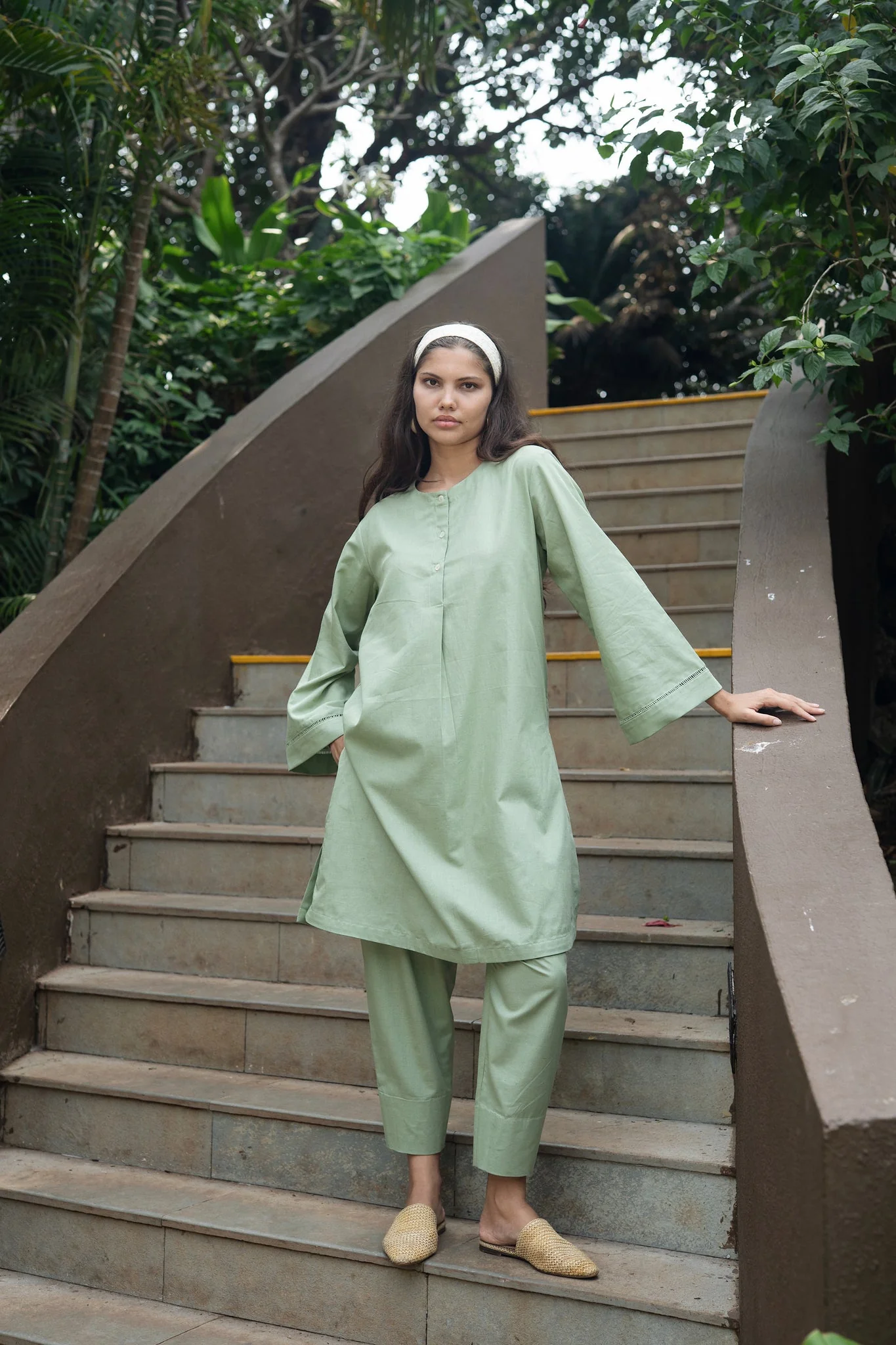 Iris Kurta Set - Olive Green - Image 6