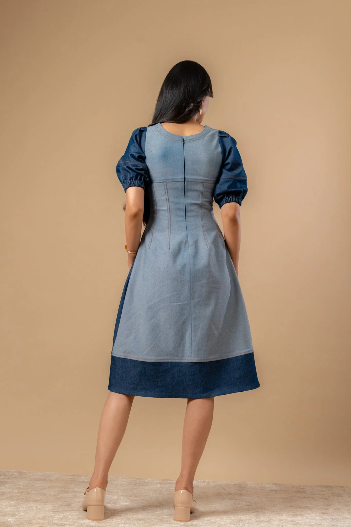 Isabelle Upcycled Denim Dress - Image 6