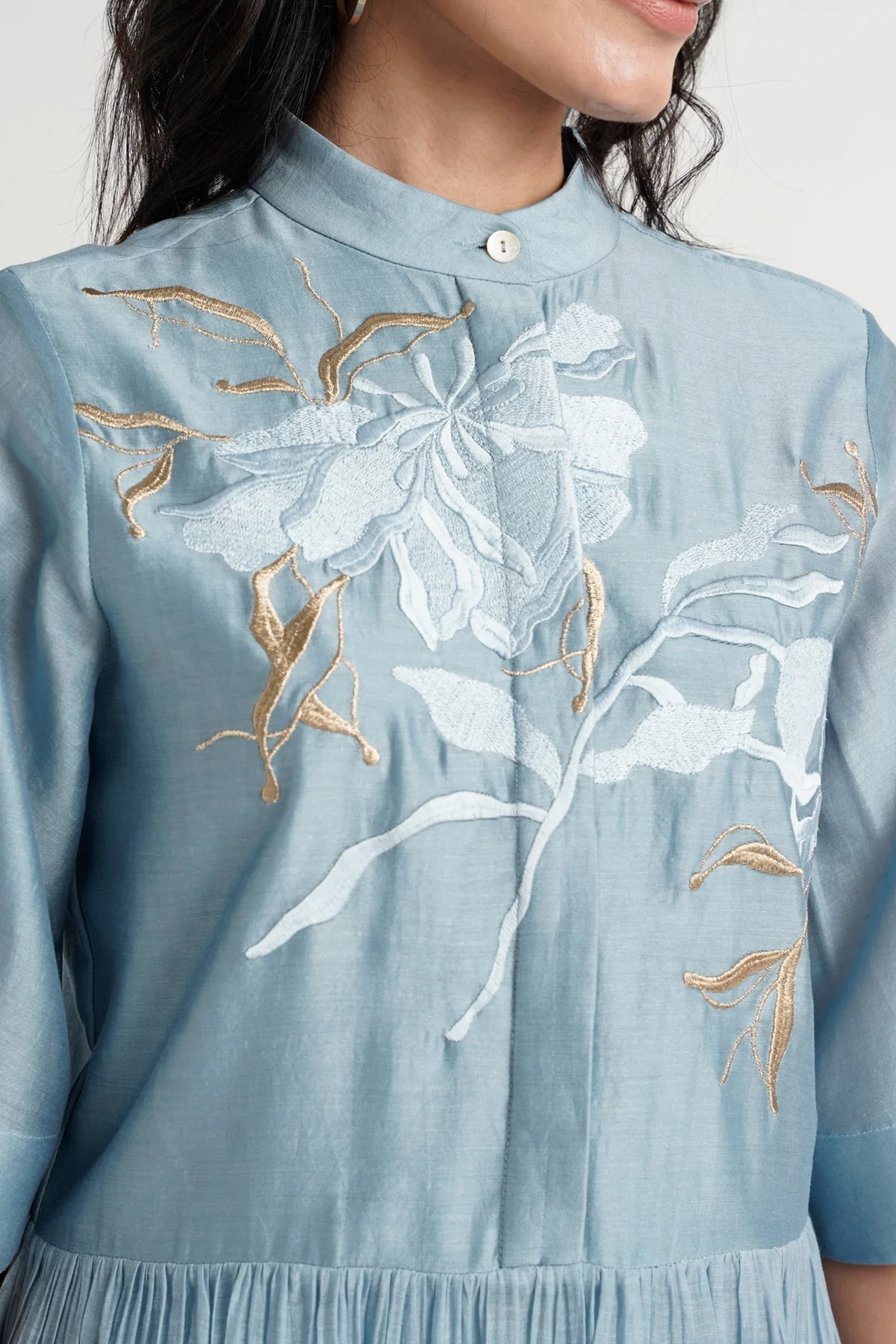 Ivory Abe 2.0 - Tonal Embroidery Peplum Tunic Set - Image 9