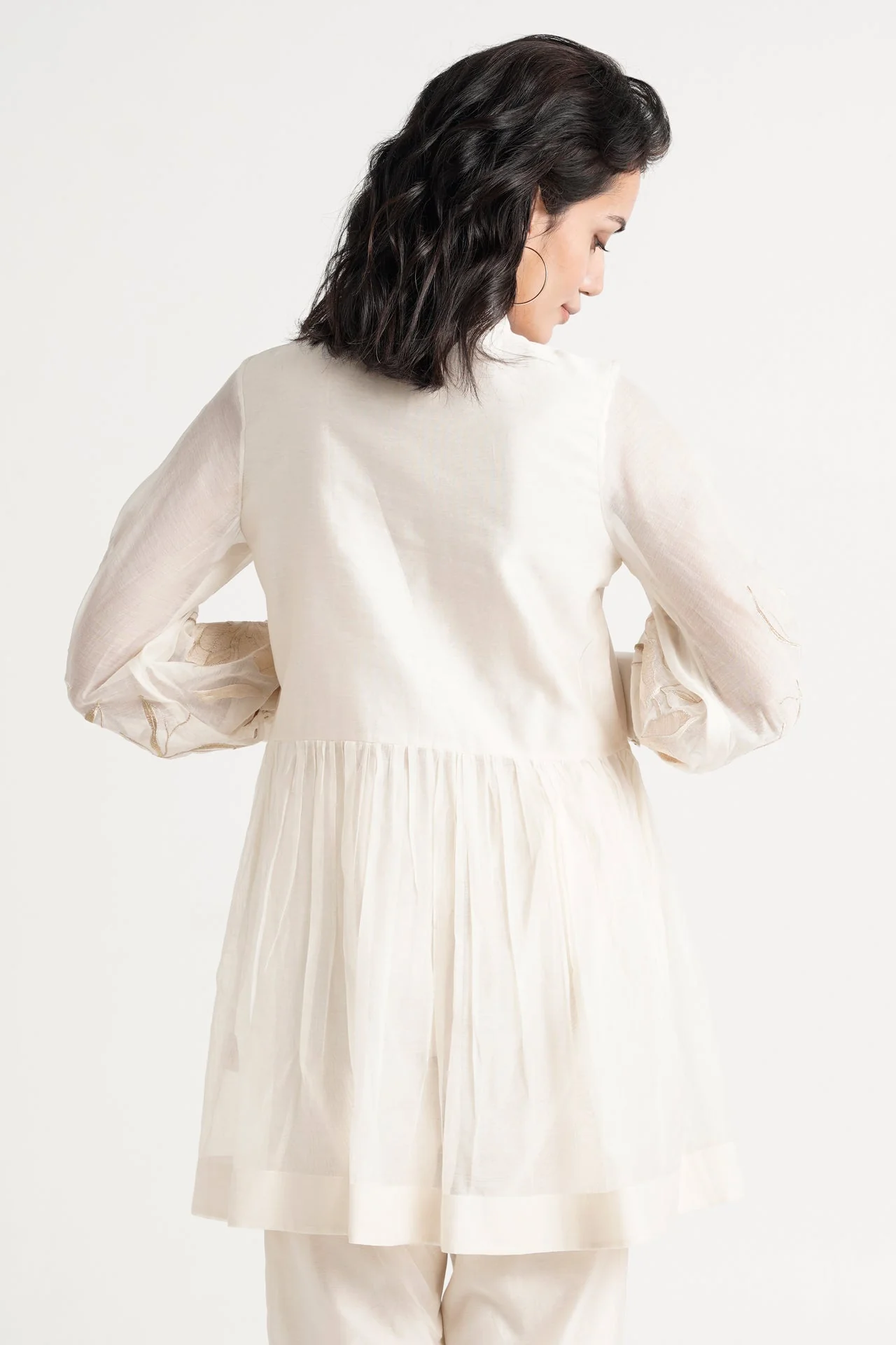 Ivory Abe - Micro Gathered Peplum Tunic Set - Image 11