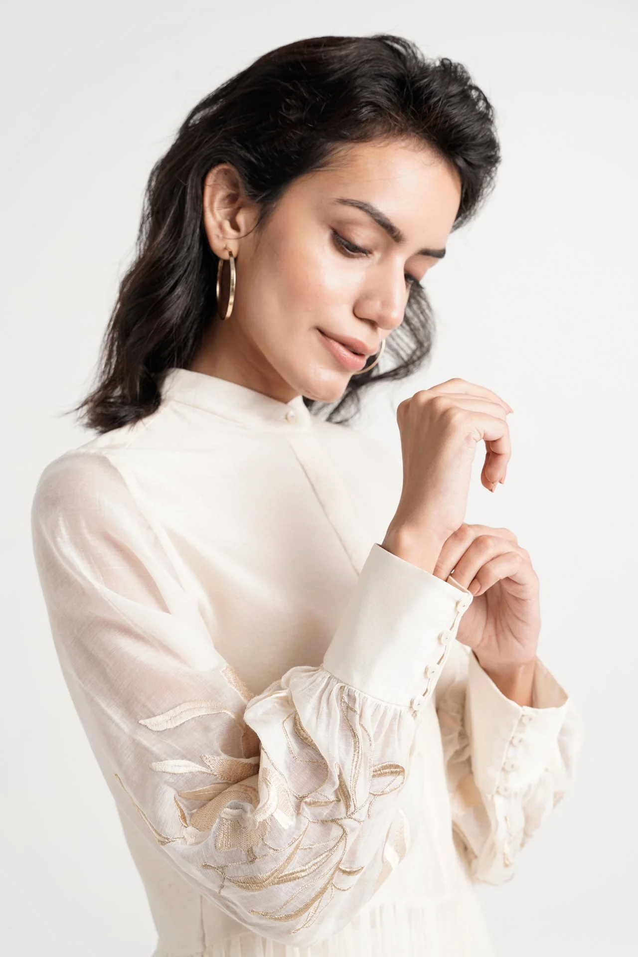 Ivory Abe - Micro Gathered Peplum Tunic Set - Image 8