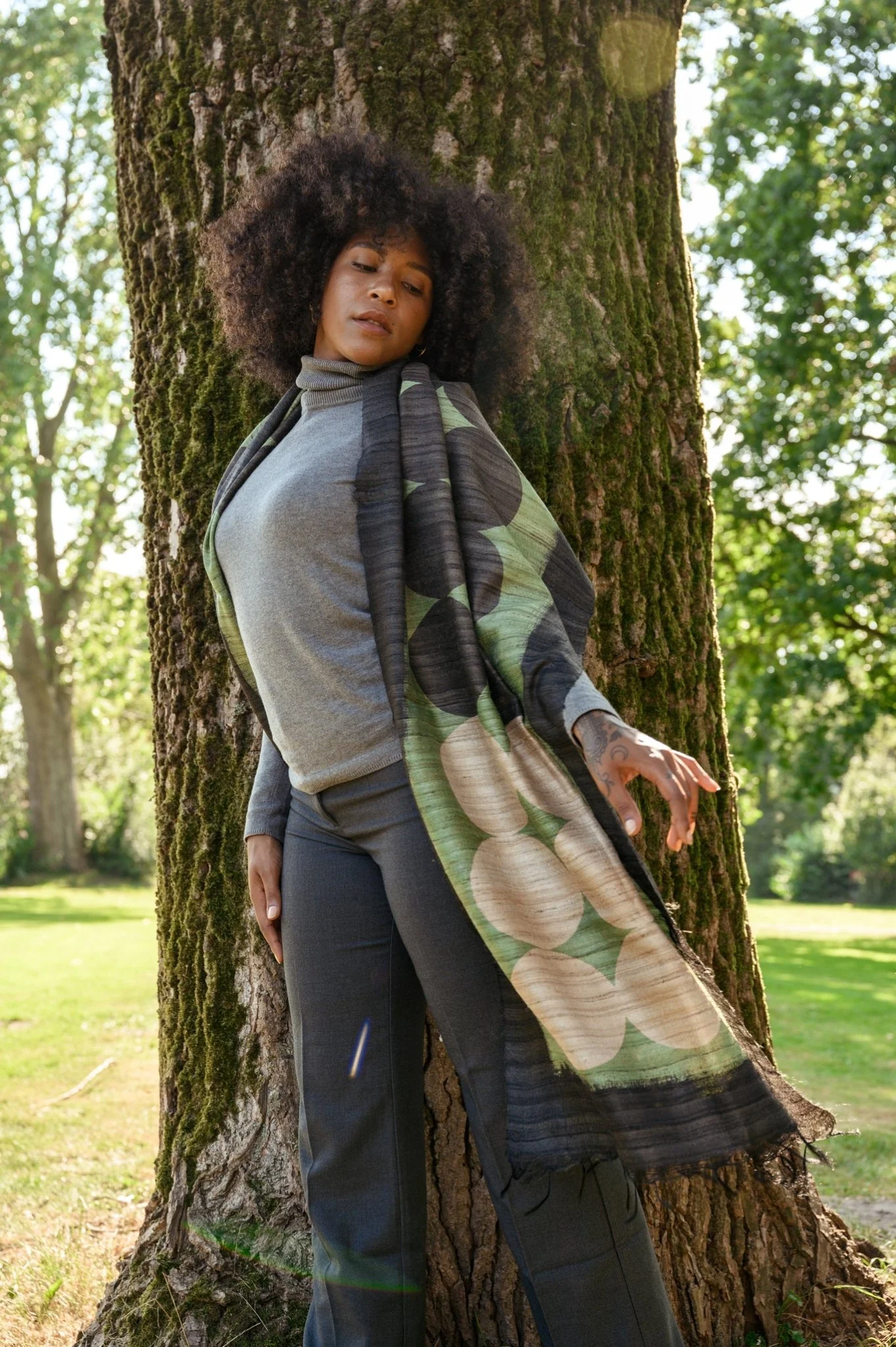 Jade Peace Silk Scarf - Image 5