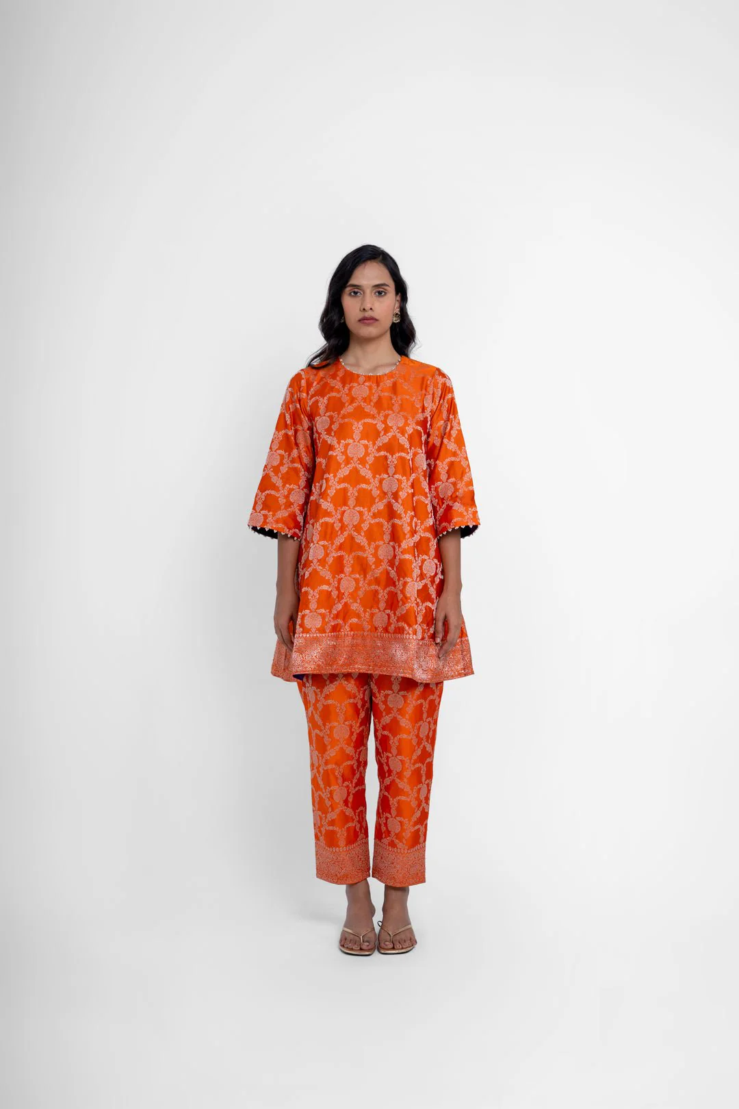 Jaya Kurta Set In Orange