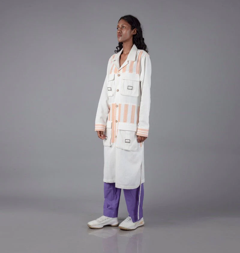 Jharkhand Handloom Textile Unisex Long Shacket - Image 4