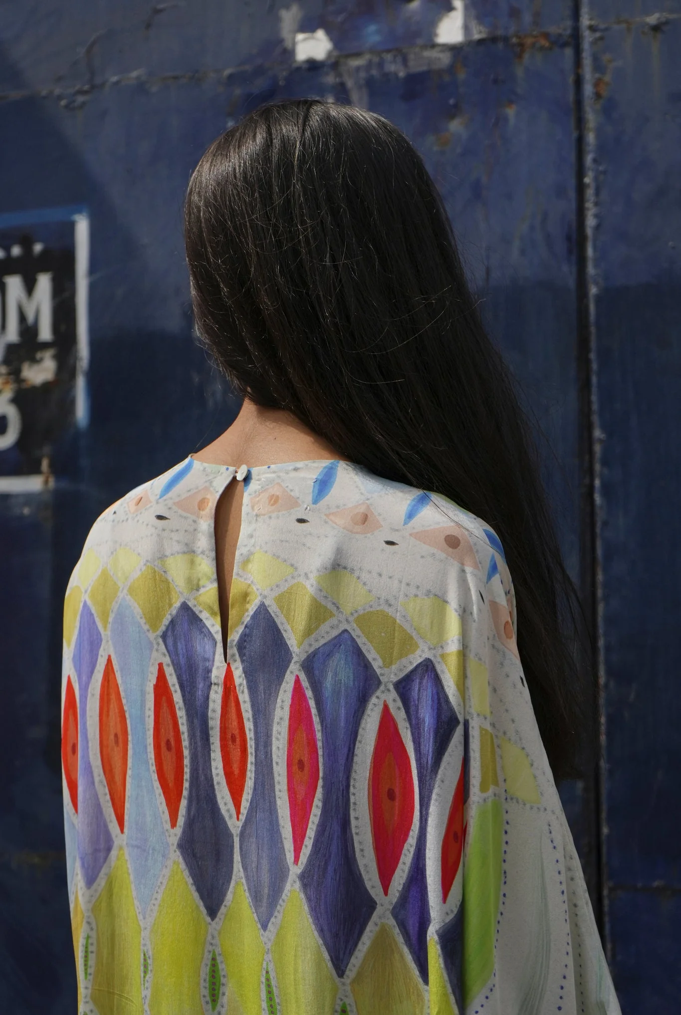 Kaftaan Dress In Athangudi Pastel Print - Image 9
