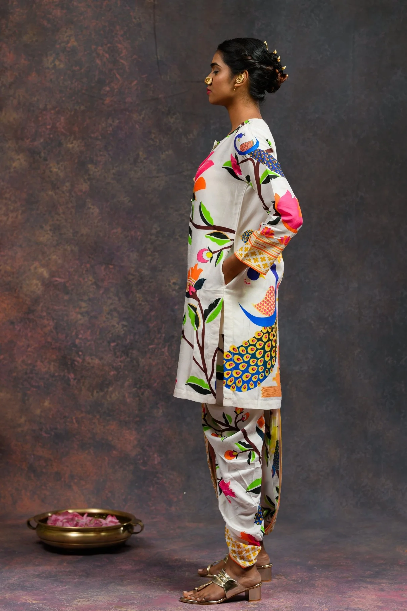 Kalamkari White Kurta Set - Image 3