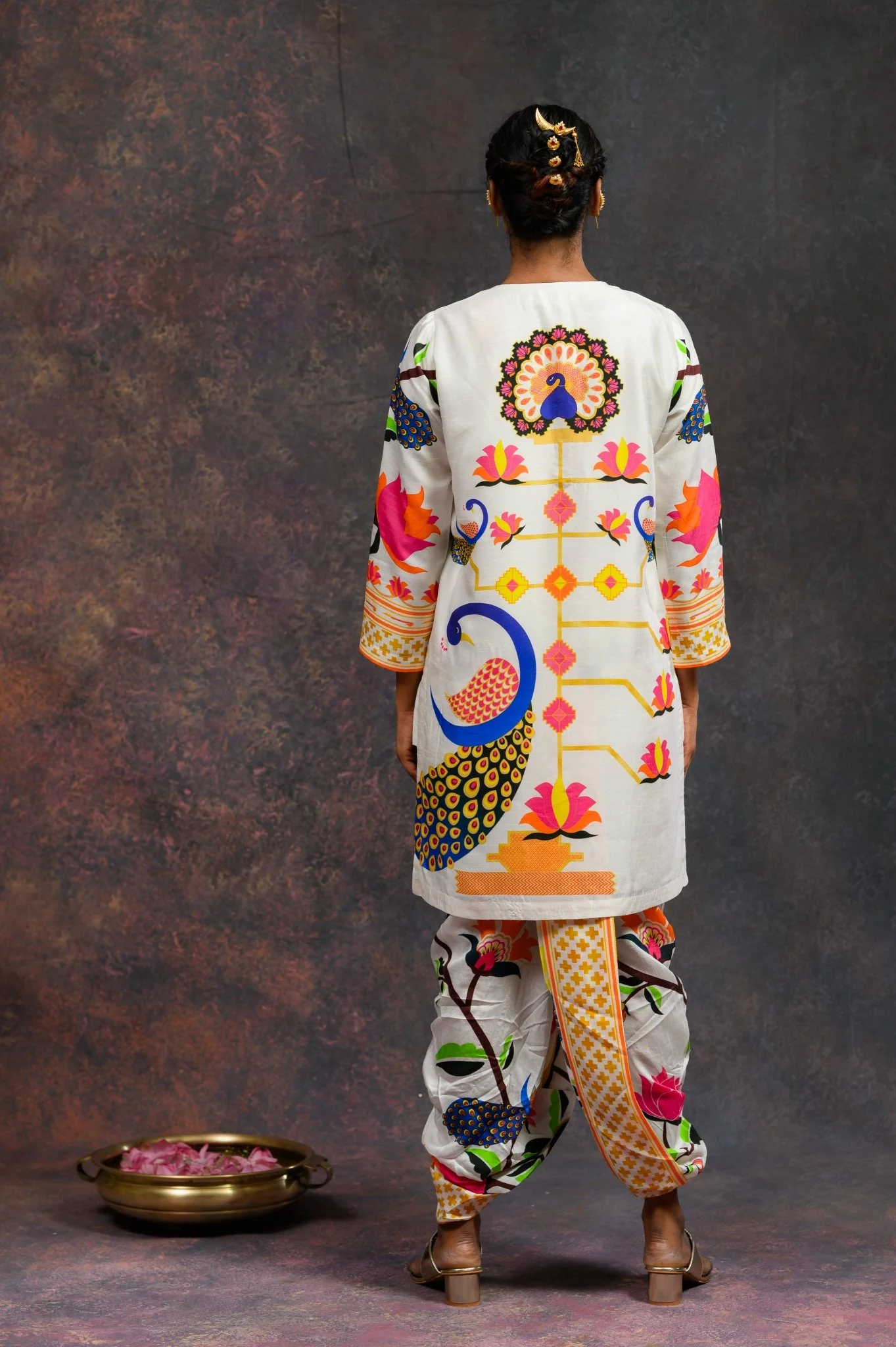 Kalamkari White Kurta Set - Image 4