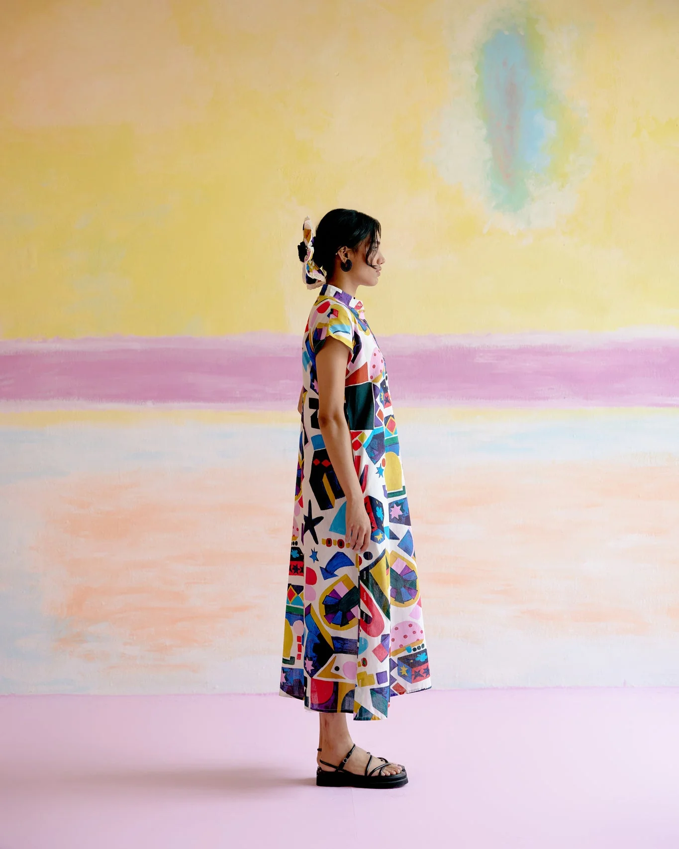 Kara Kaftan Dress in Arcade Print - Image 4