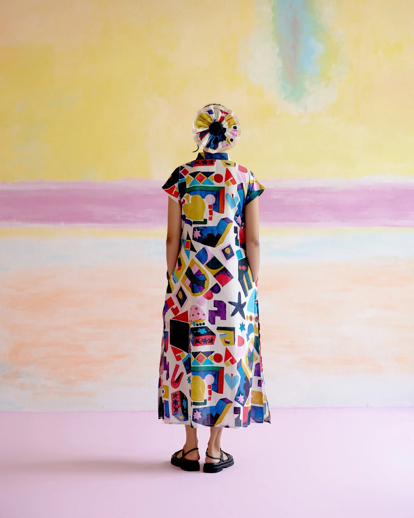 Kara Kaftan Dress in Arcade Print - Image 5