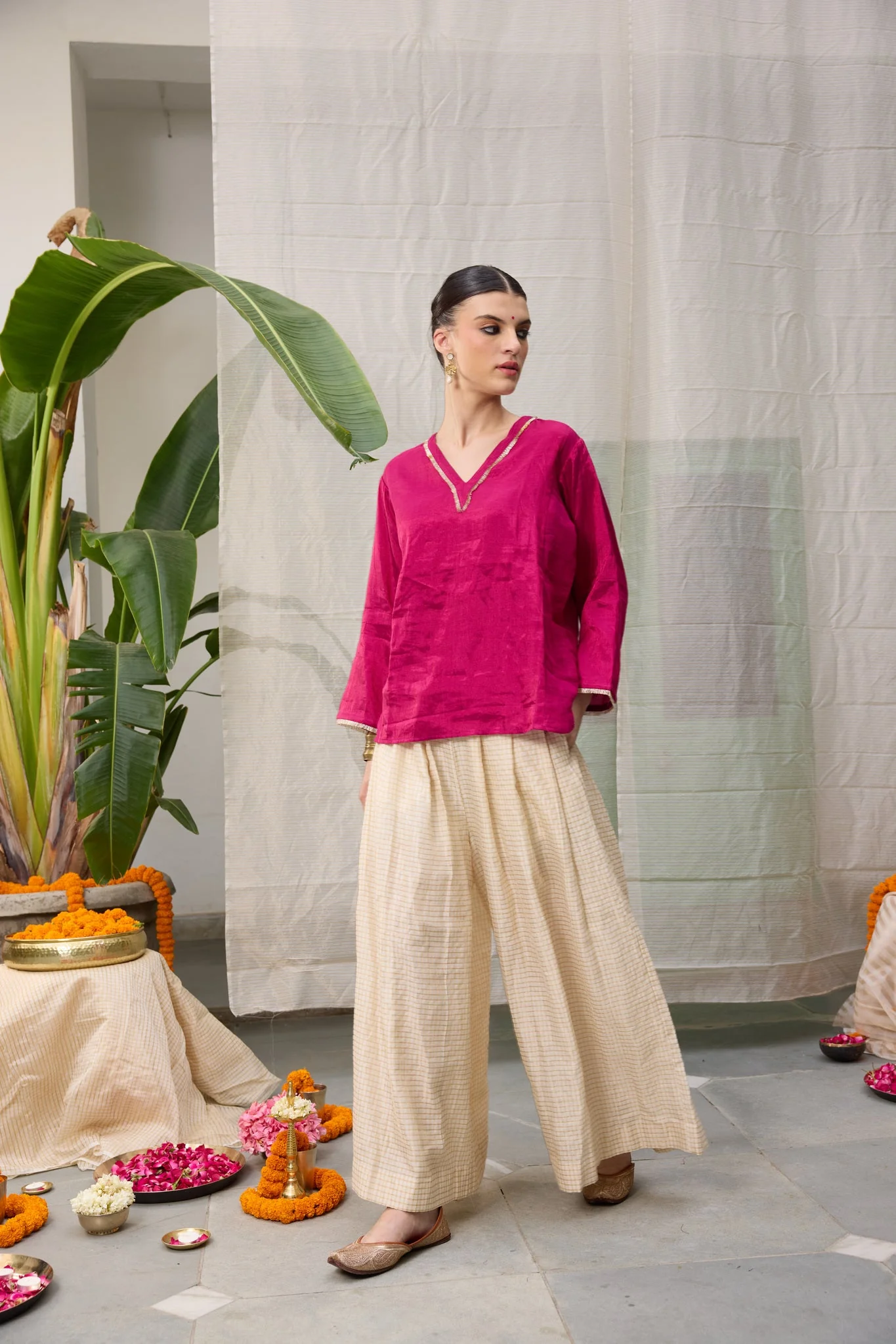 Kaveri Trouser - Cream White