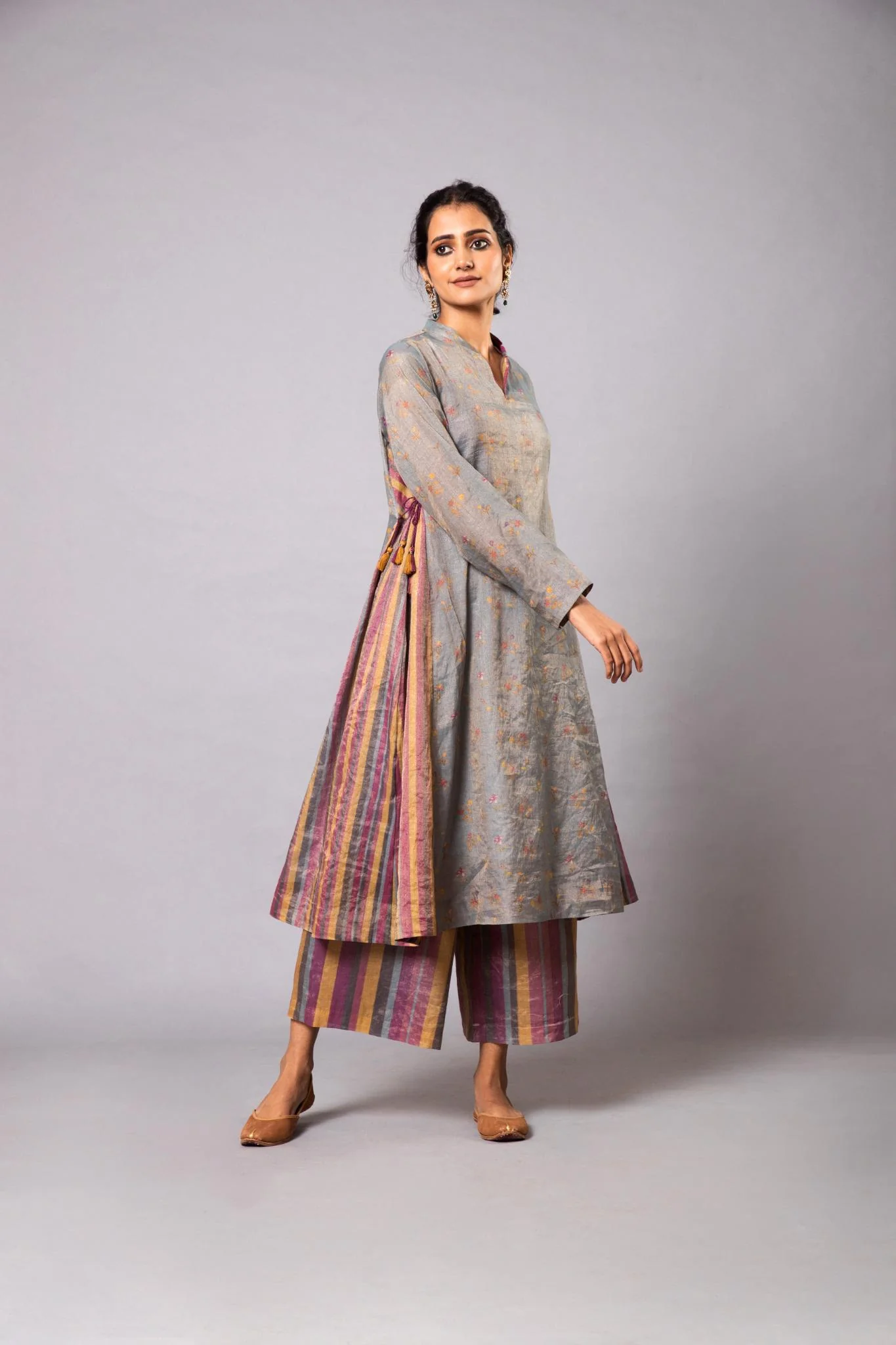 Kavya Tissue Kurta Set - Blue - Image 3