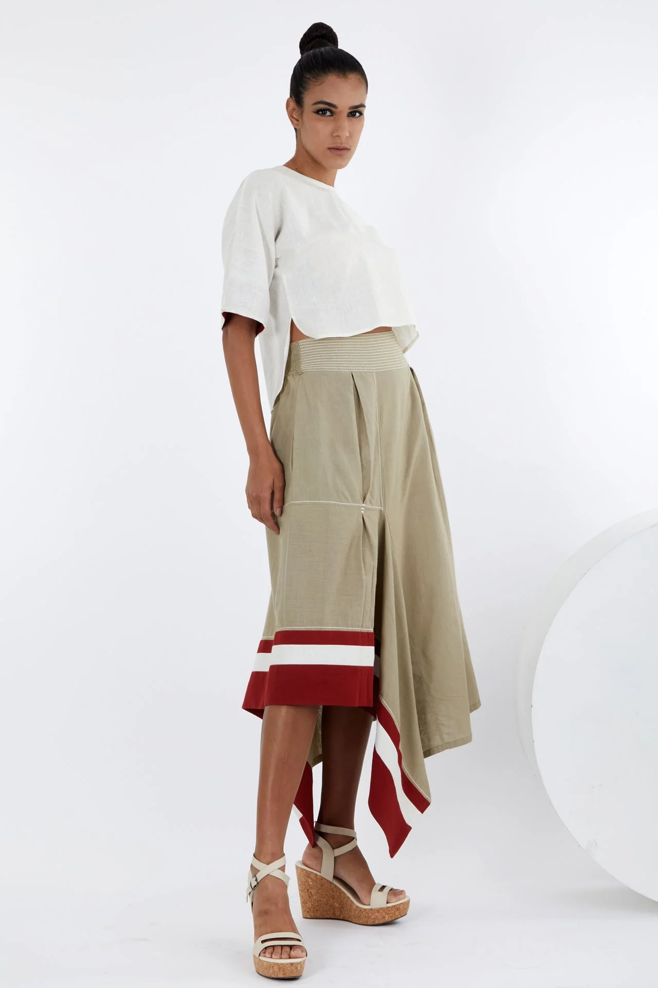 Kazu - Crop Top And Terraced Skirt - Image 2
