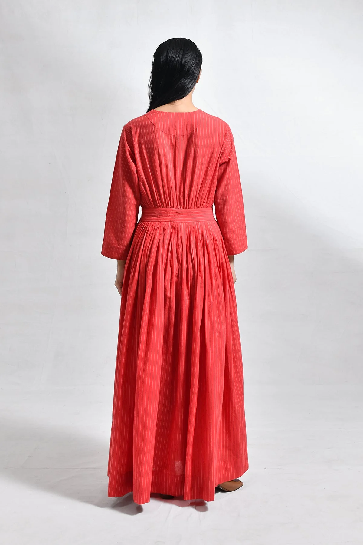 Khadi Stripes Wrap Dress - Image 4
