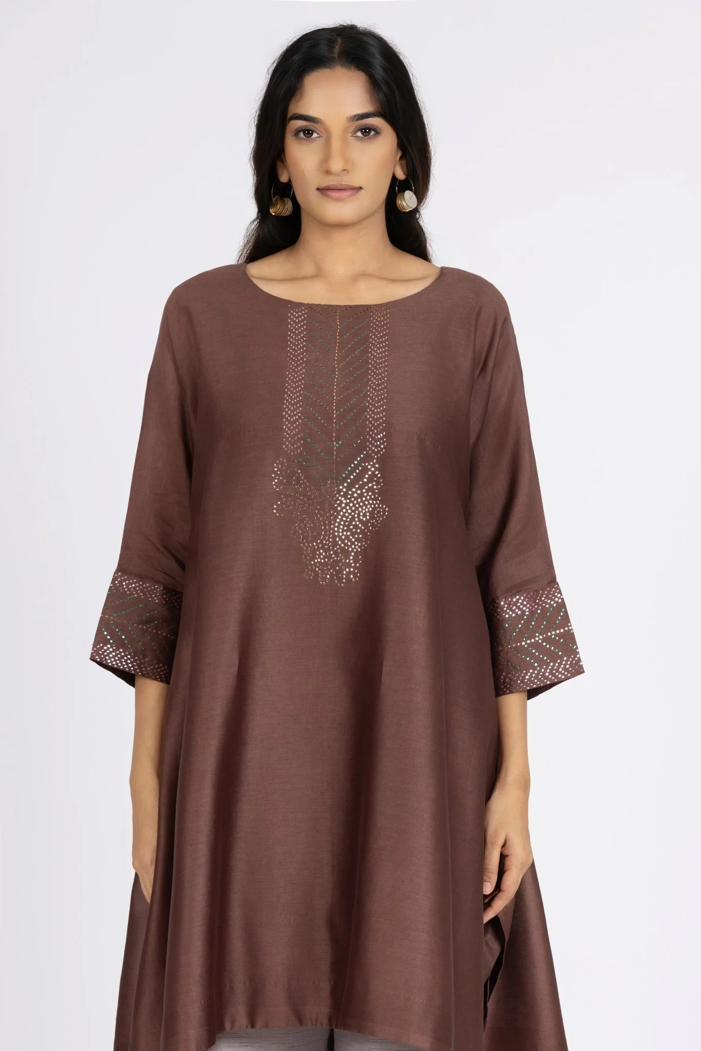 Kimono Tunic and Pants - Choco Brown - Image 2