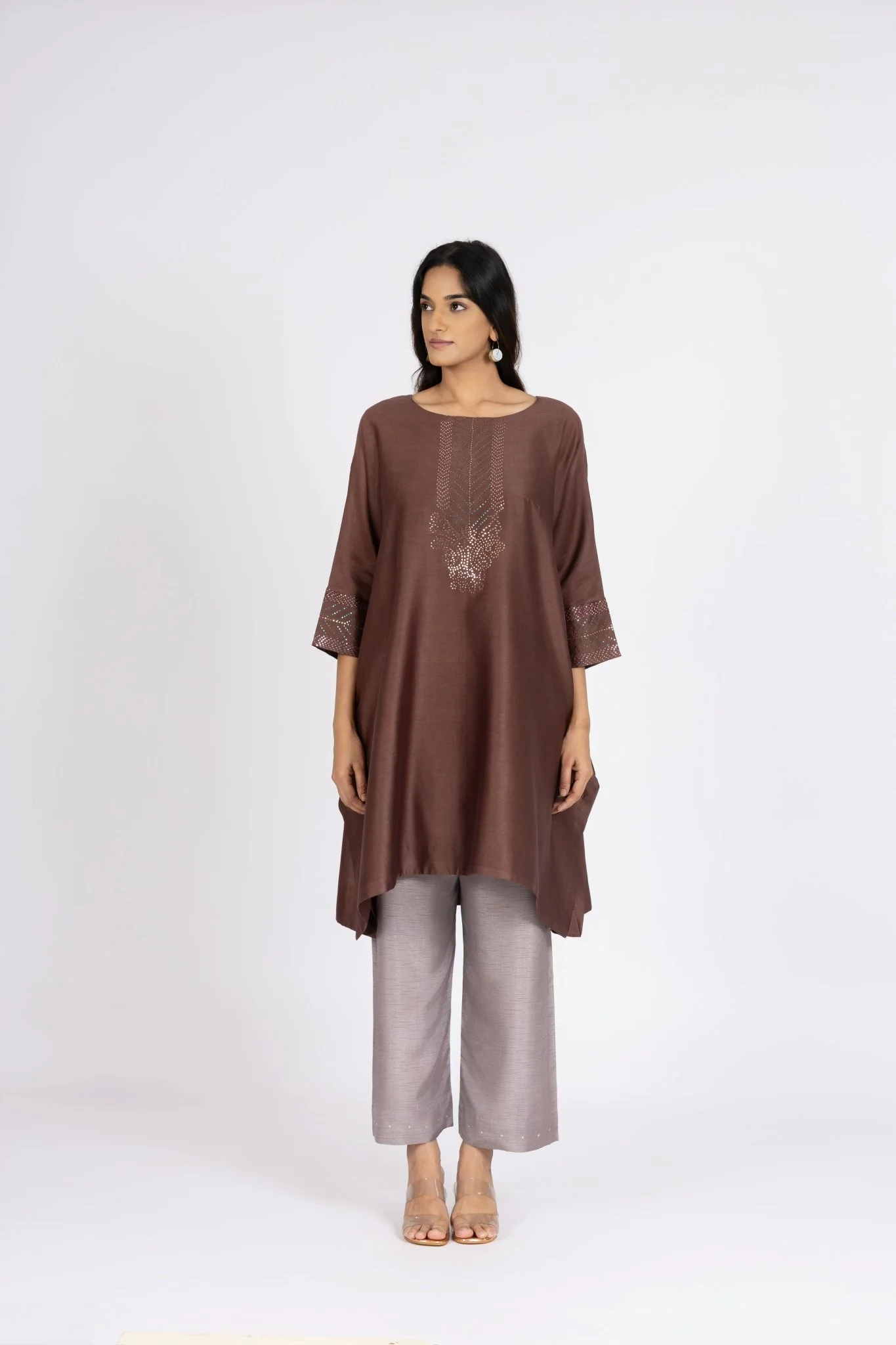 Kimono Tunic and Pants - Choco Brown - Image 4
