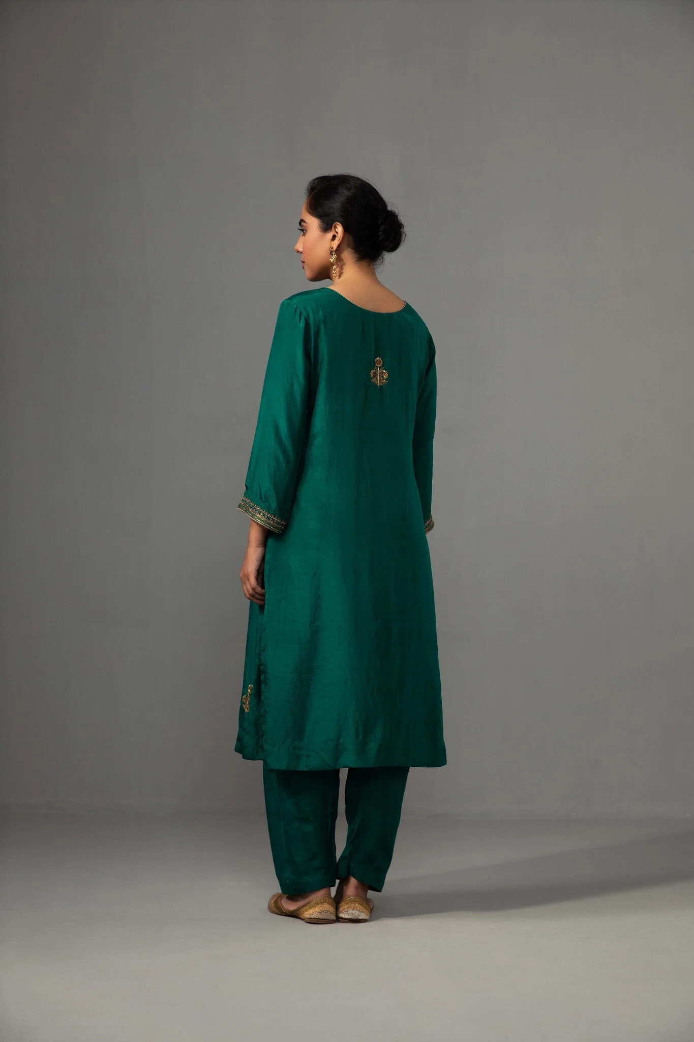 Kushi Kurta Dupatta Set - Emerald Green - Image 6