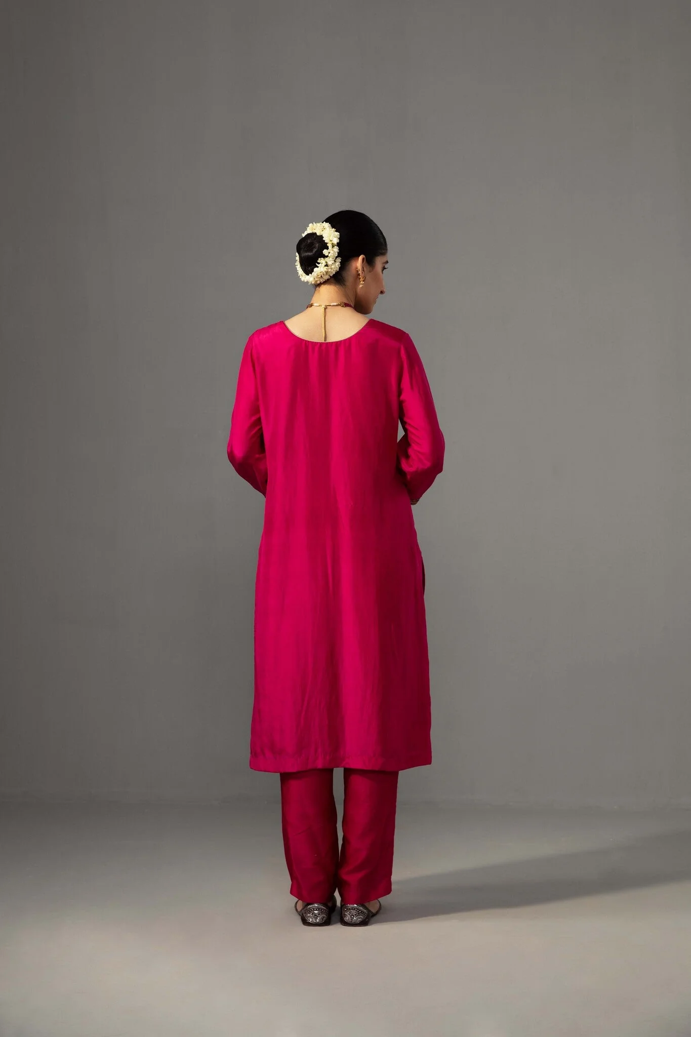 Kushi Kurta Dupatta Set - Fuchsia Pink - Image 3