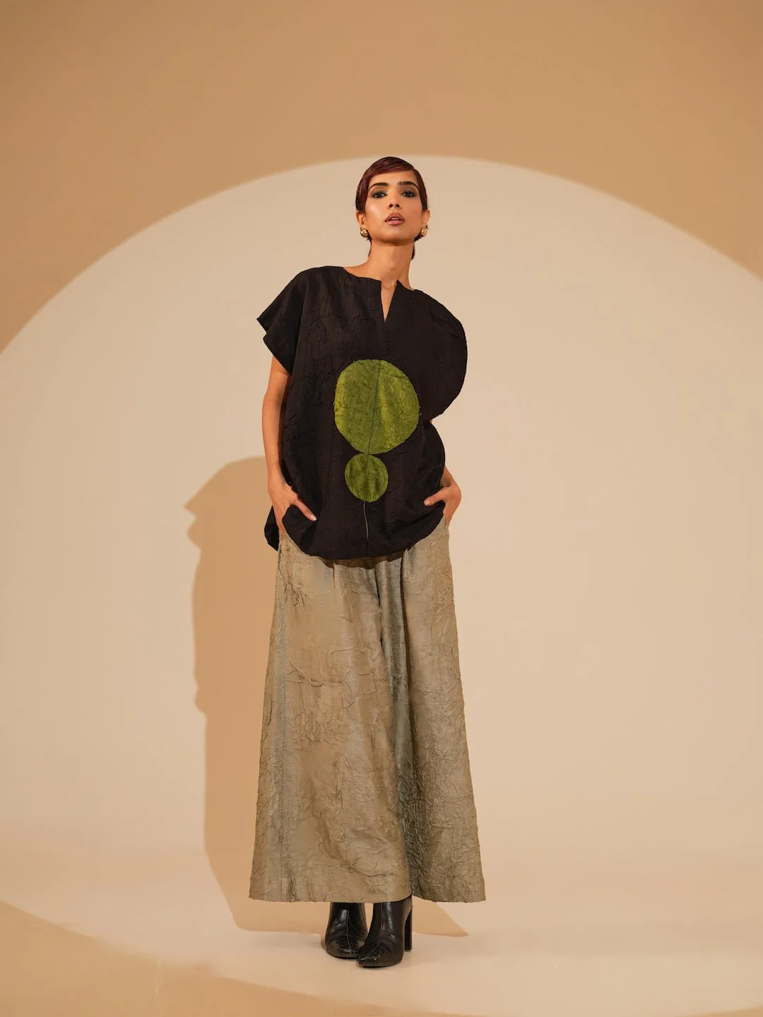 Lane Top - Black and Jade - Image 2