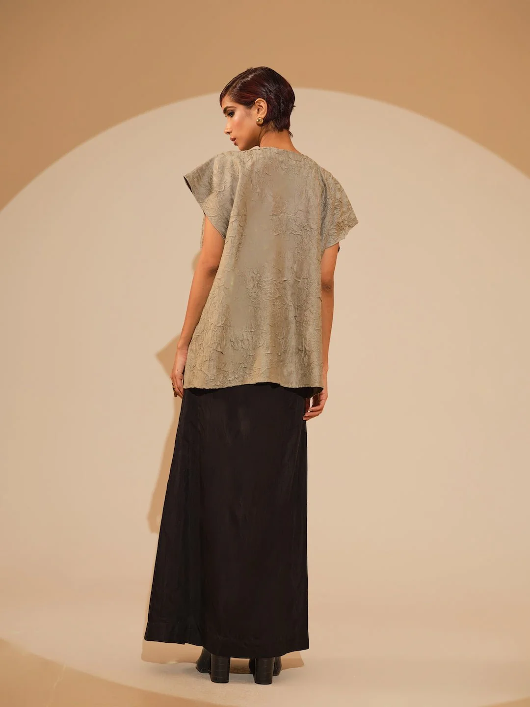 Lane Top - Taupe and Black - Image 7
