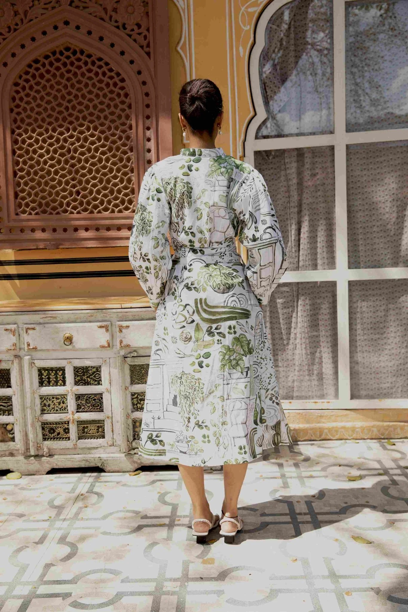 Late August Dress in Greenhouse Print - Image 3