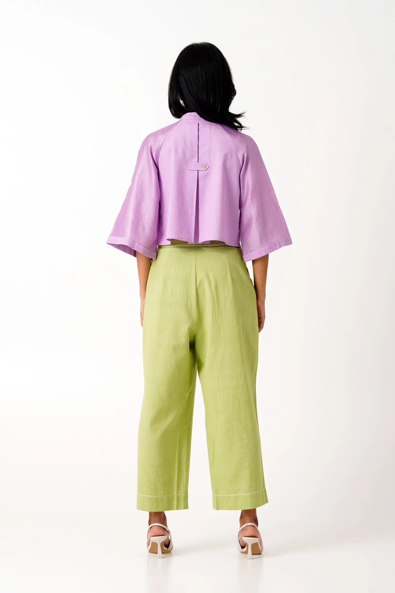 Lavender Zola - Raglan Sleeve Crop Shirt + Ankle Pants - Image 8