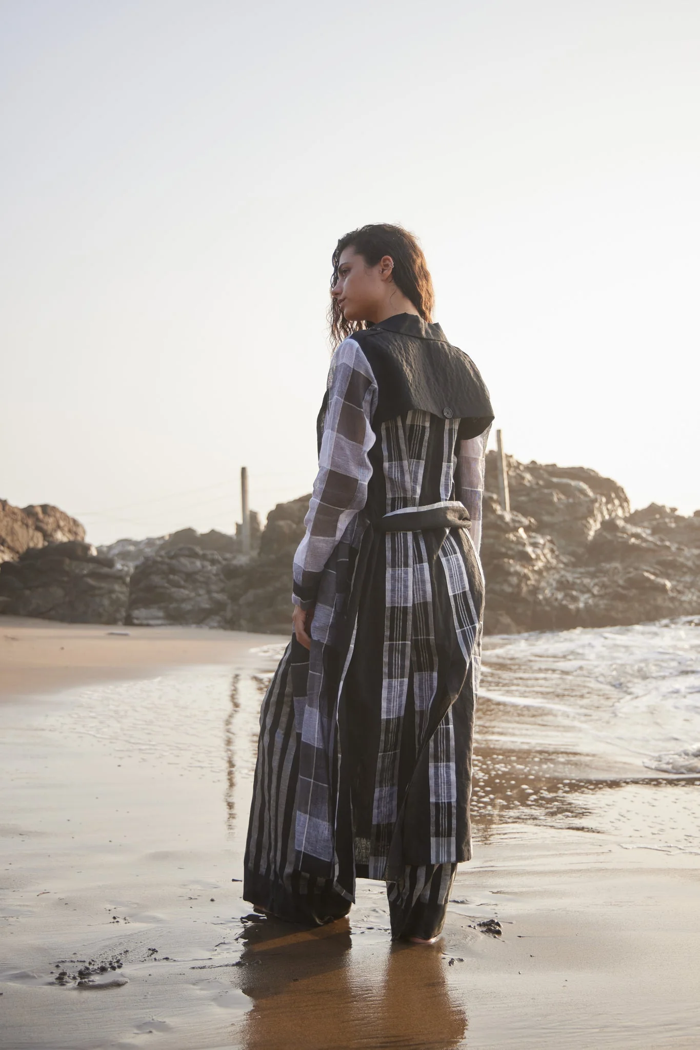 Linen Check Trench - Image 8