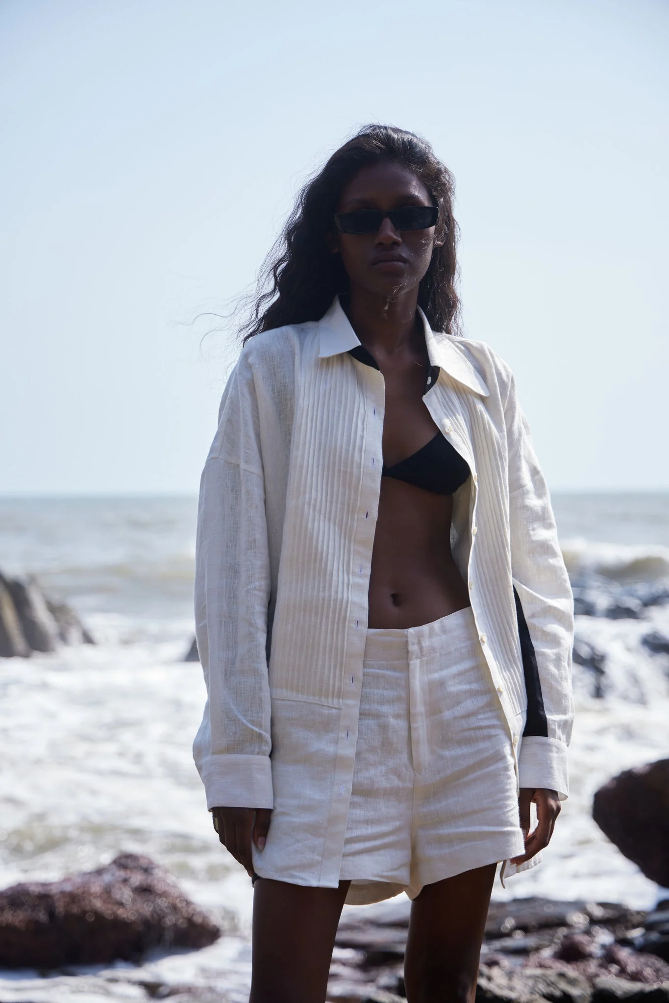 Linen Pintuck Shirt - Image 4