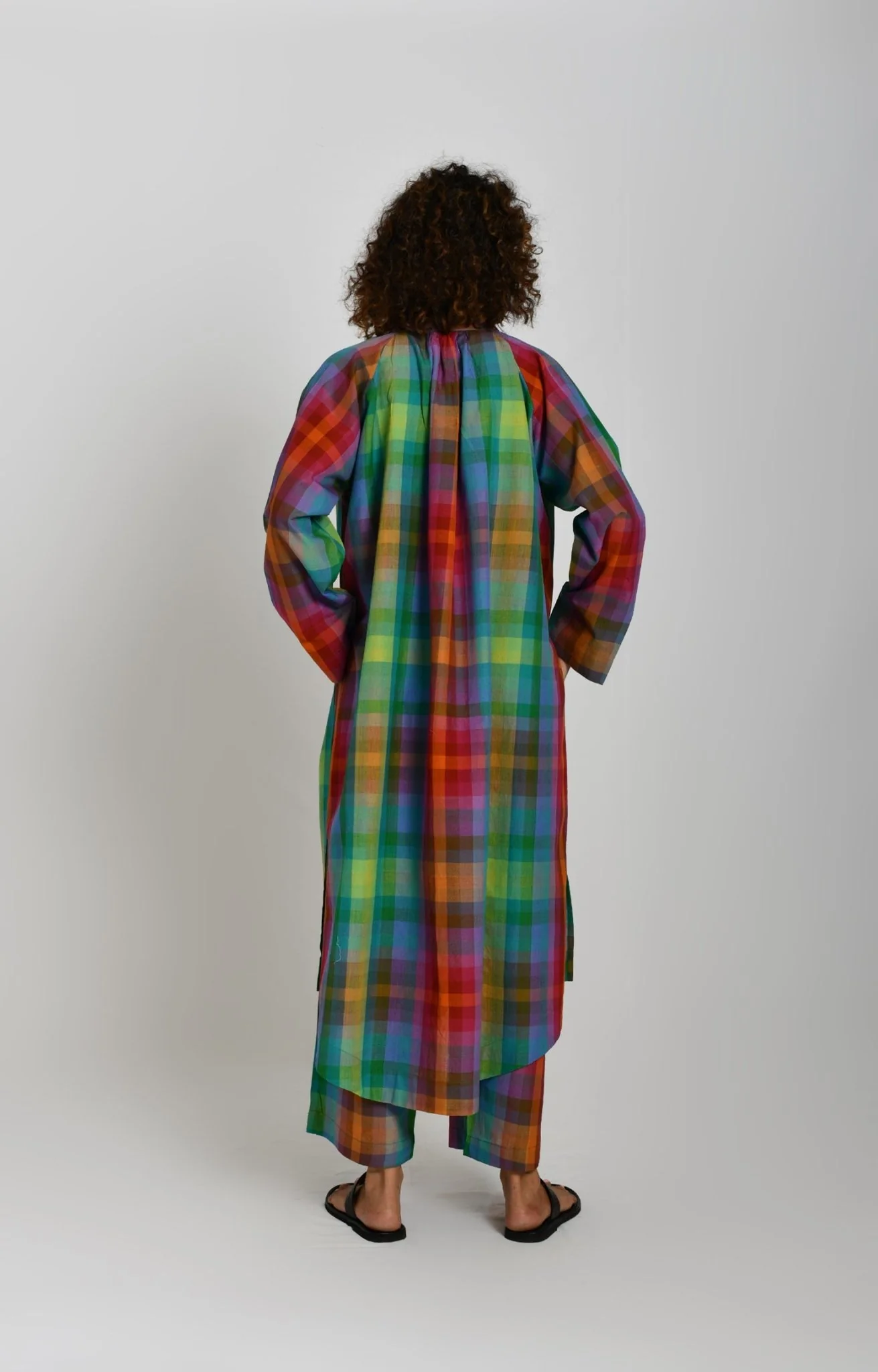 Madras Checks Neck Gather Co-ord Set - Image 3