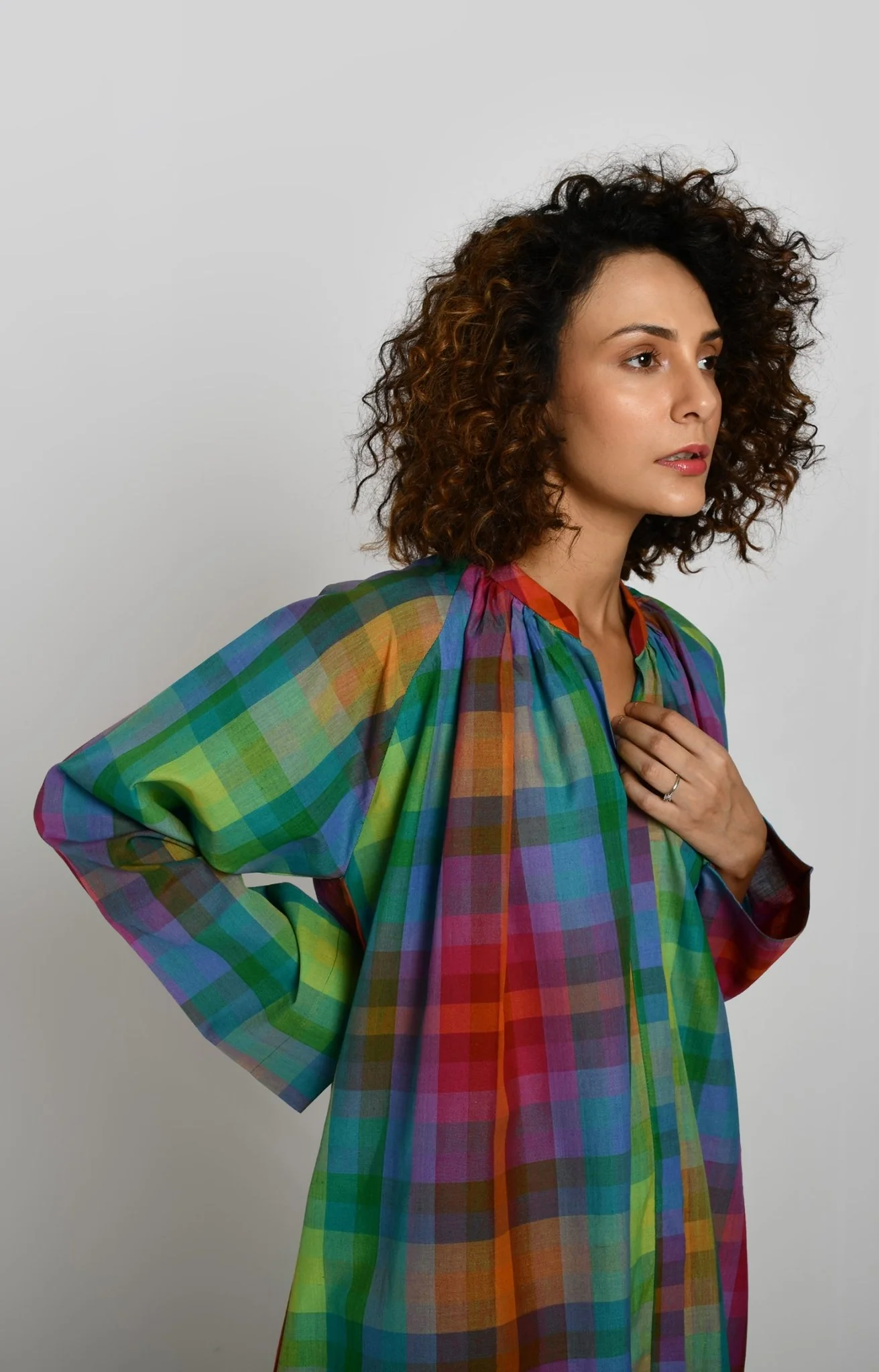 Madras Checks Neck Gather Co-ord Set - Image 5