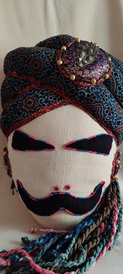 Maldhari Man Cushion - Blue - Image 3