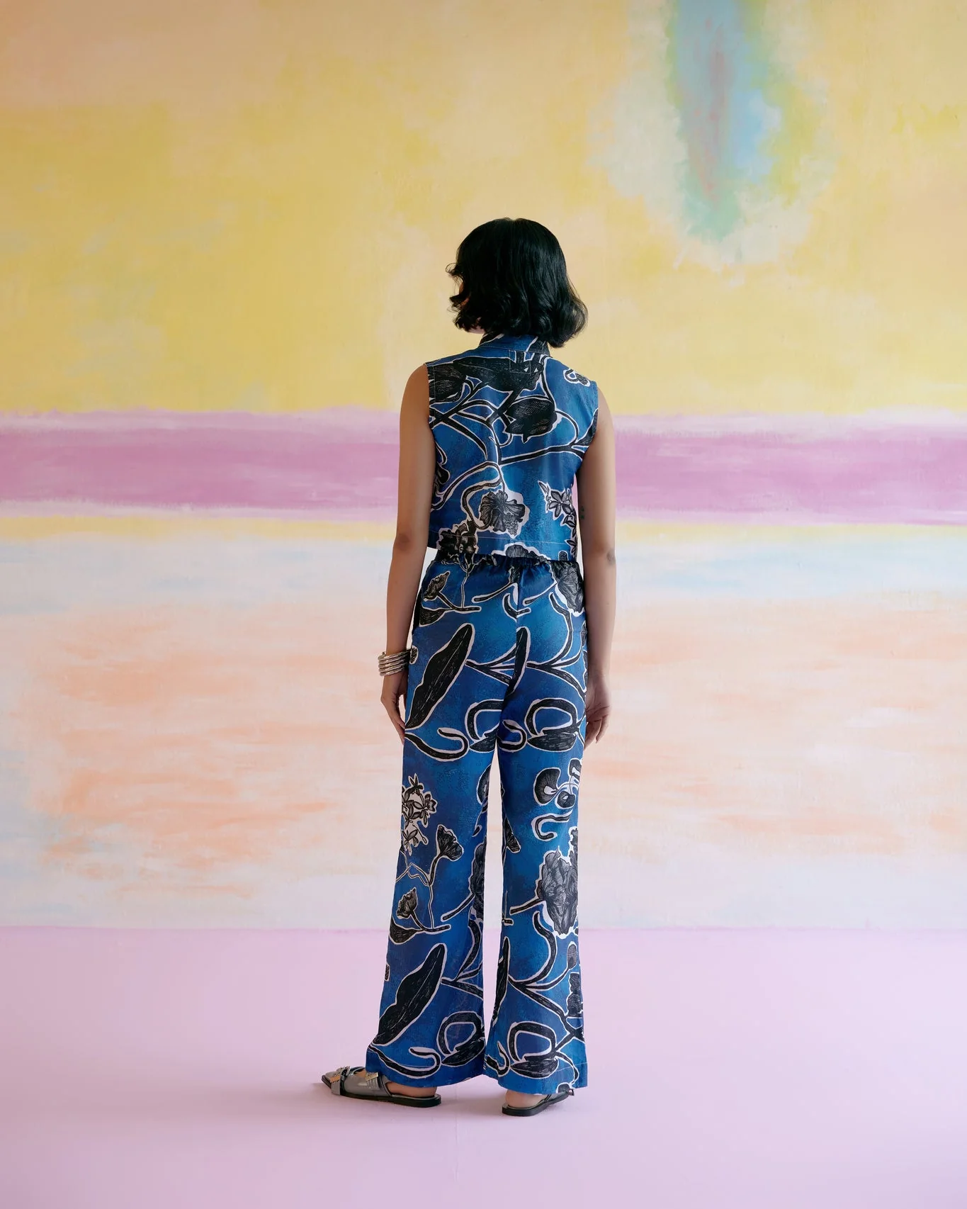Malta Co-ord Set in Blue Jardin Print - Image 4