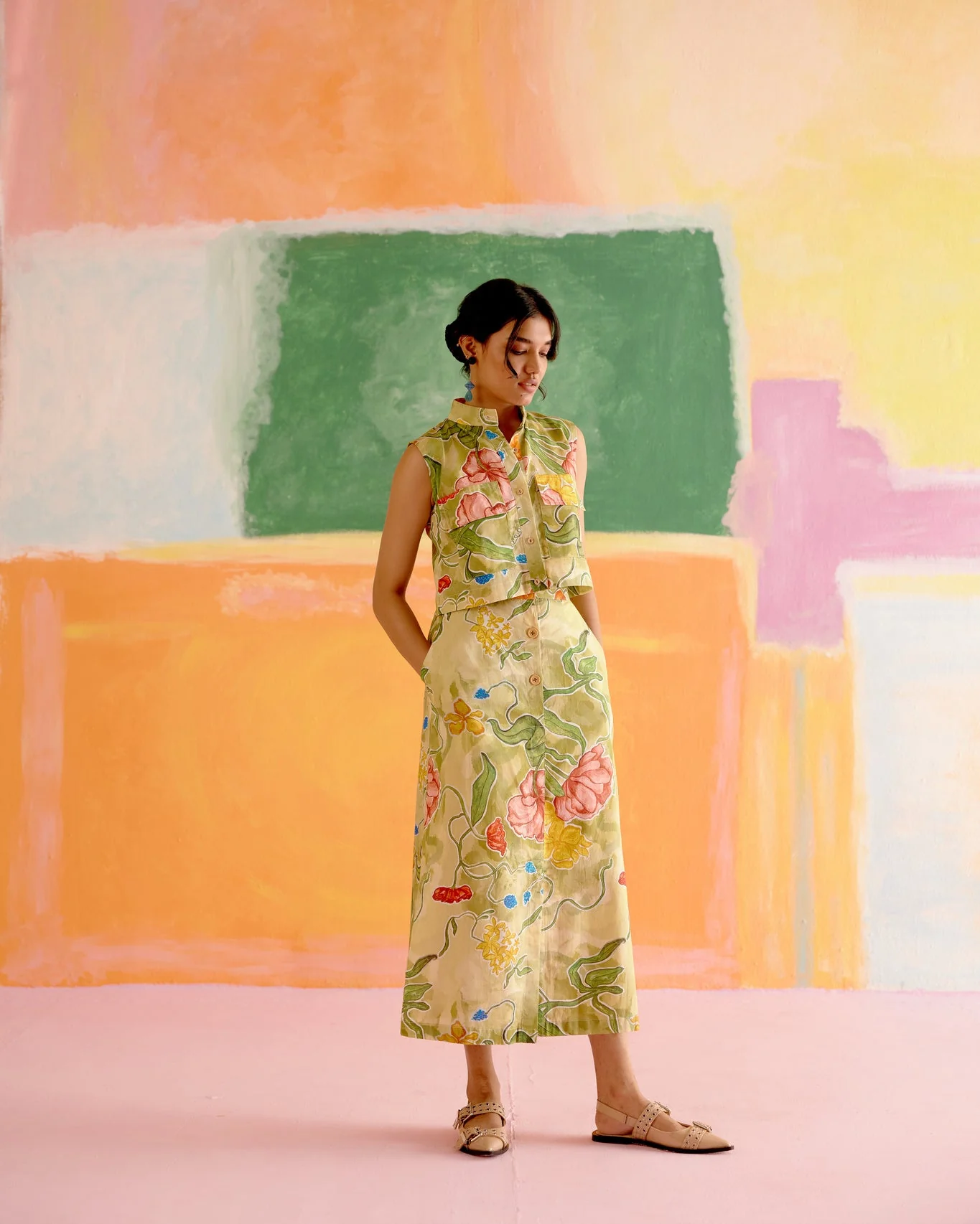 Malta Co-ord Skirt Set in Le Jardin Print - Image 4