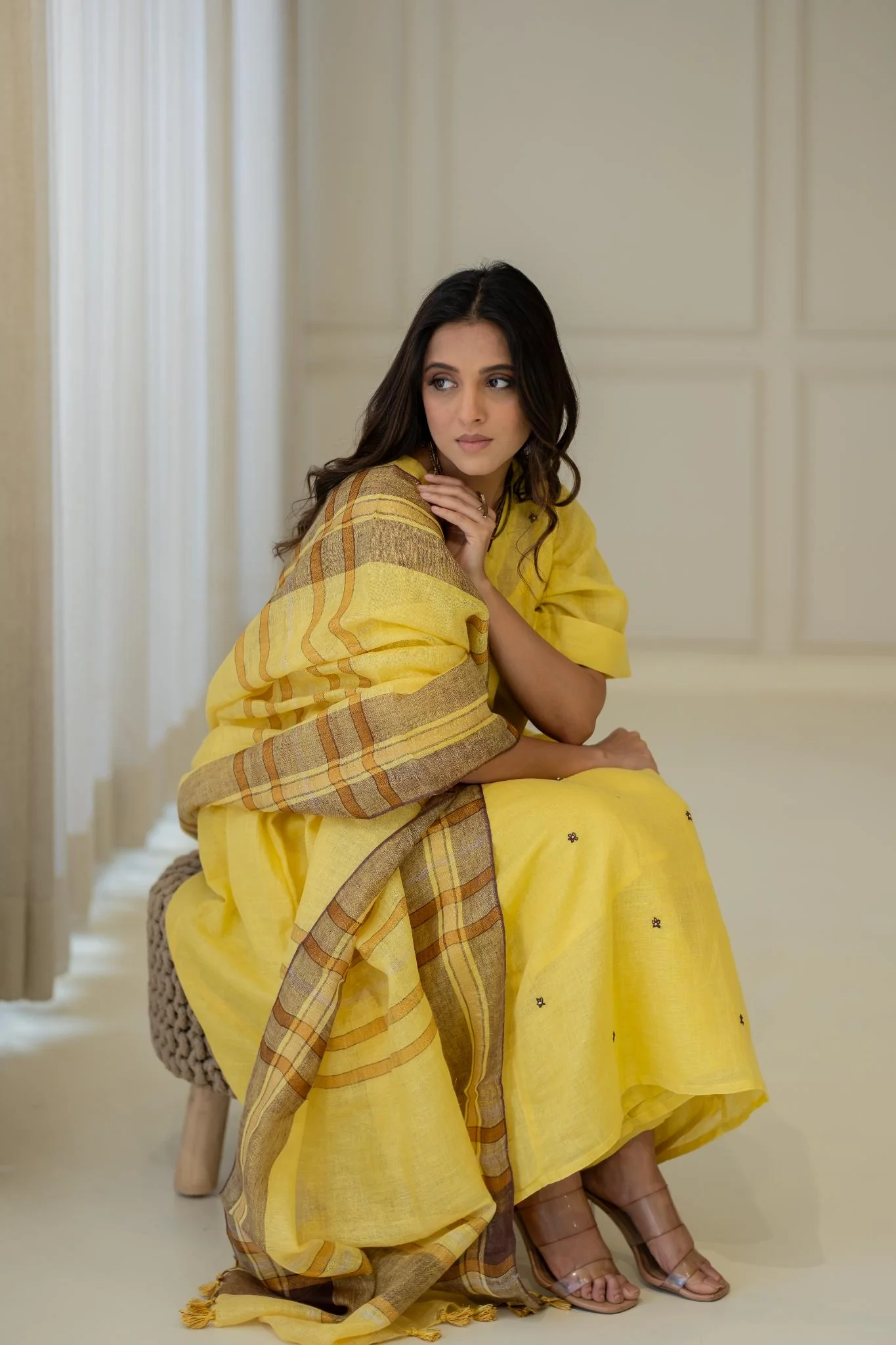 Marigold Linen Kurta Set - Image 8
