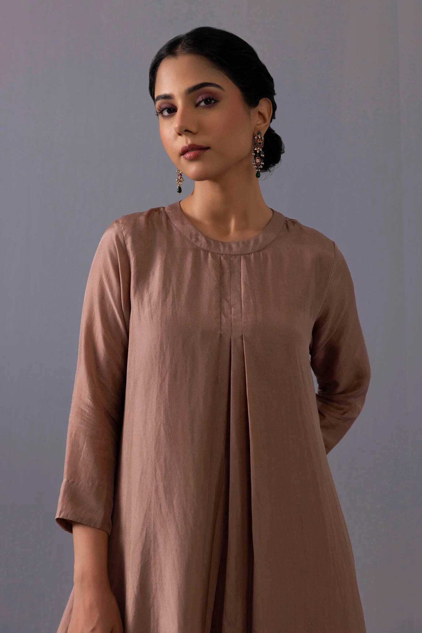 Maya Kurta Set- Brown - Image 2