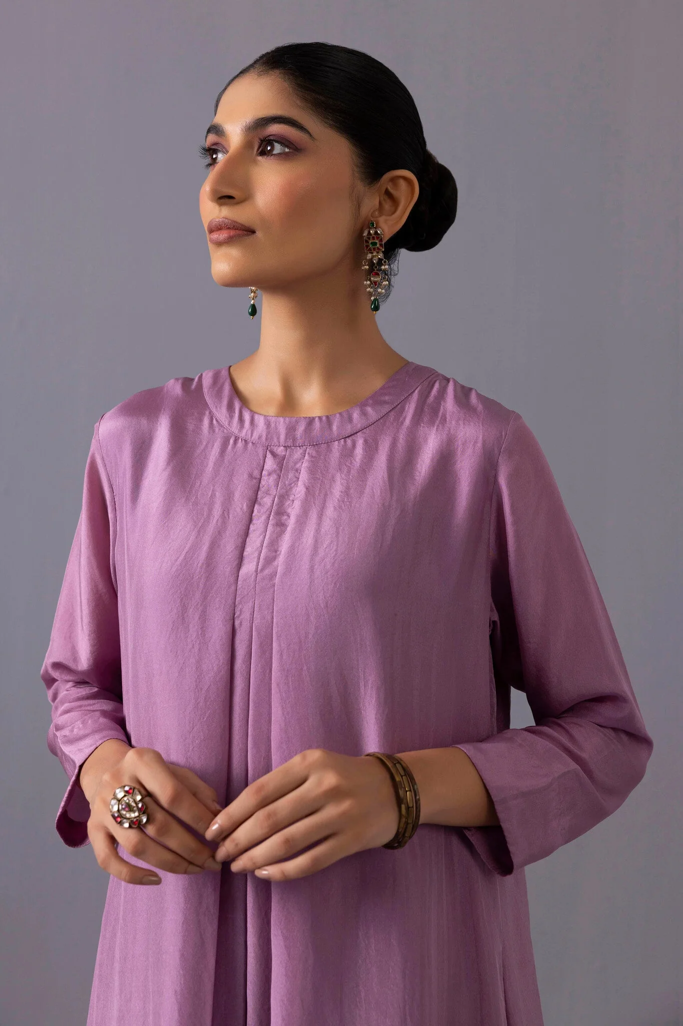 Maya Kurta Set- Purple - Image 2