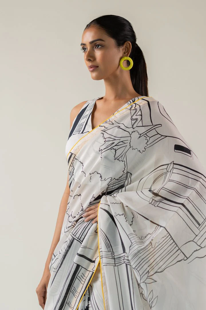 Mediterranean Citylines Saree - Image 2
