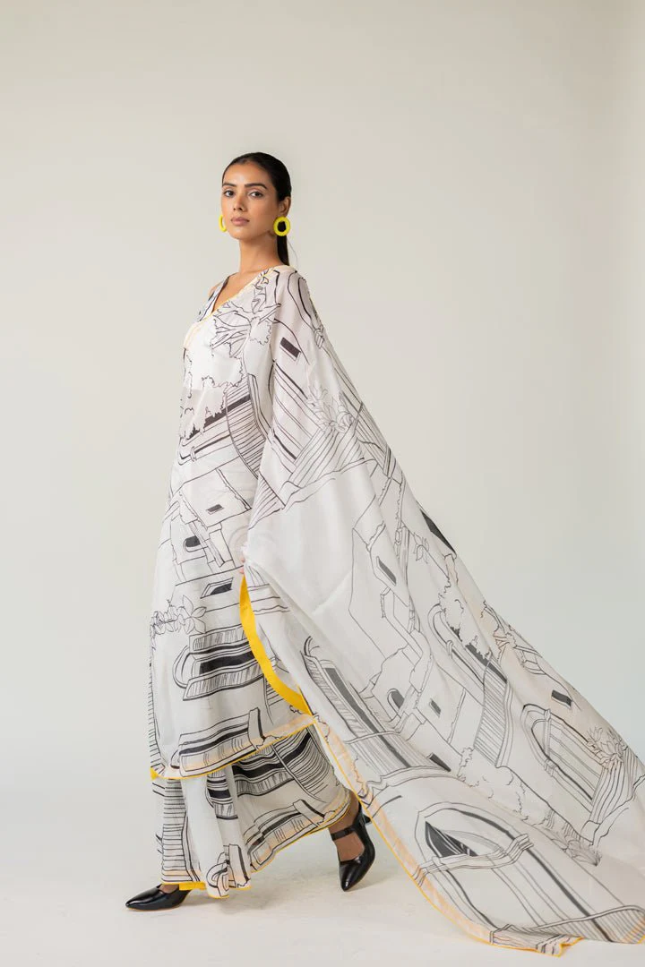 Mediterranean Citylines Saree - Image 3