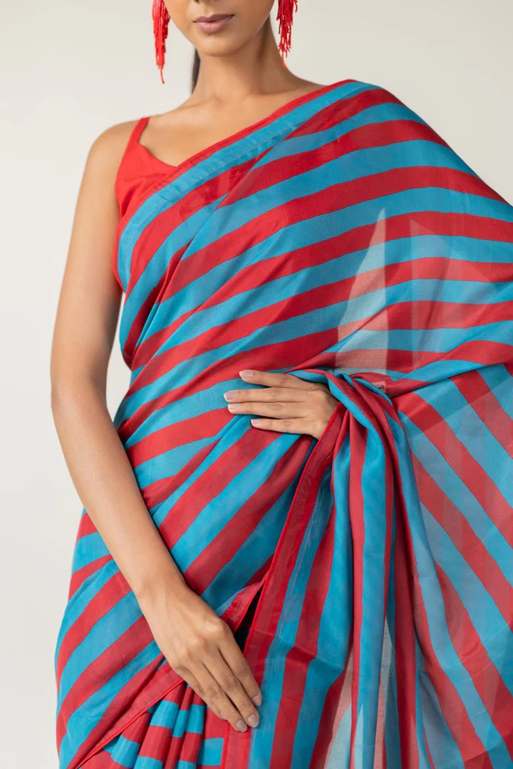Metro Stripes Saree - Image 3