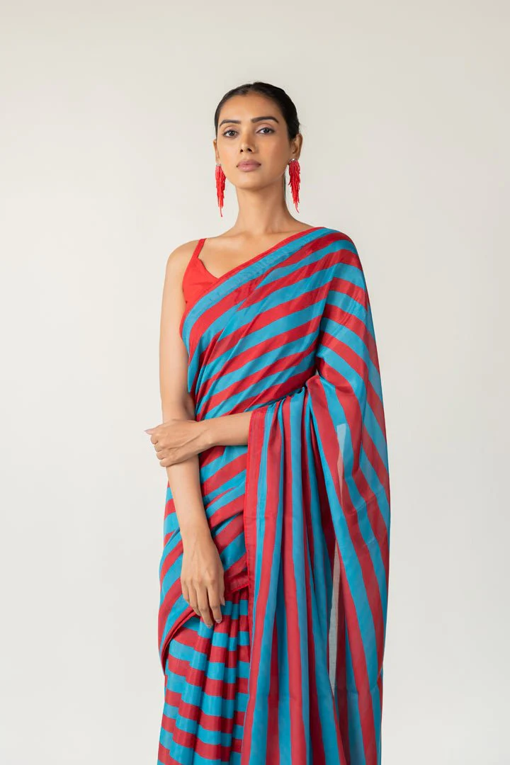 Metro Stripes Saree - Image 7
