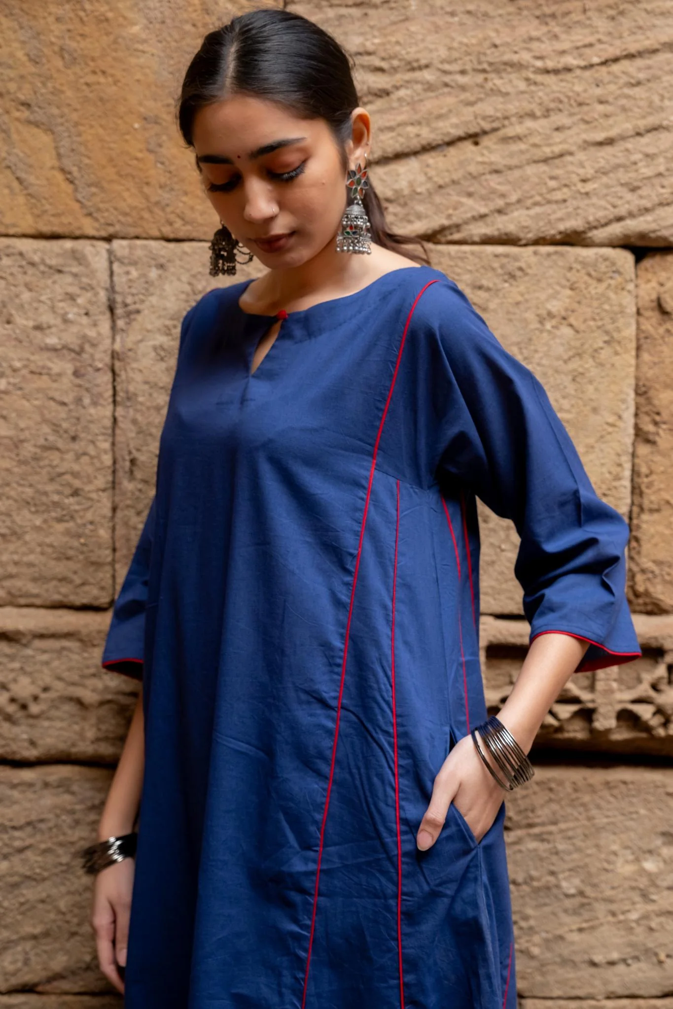 Midnight Blue Kurta Set - Image 3