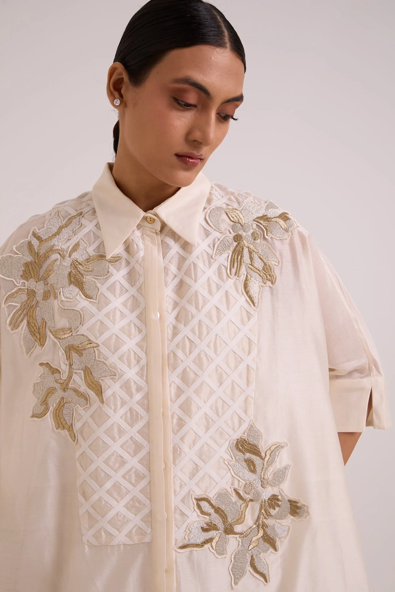 Mimi - Ivory Framed Shirt Dress - Image 2