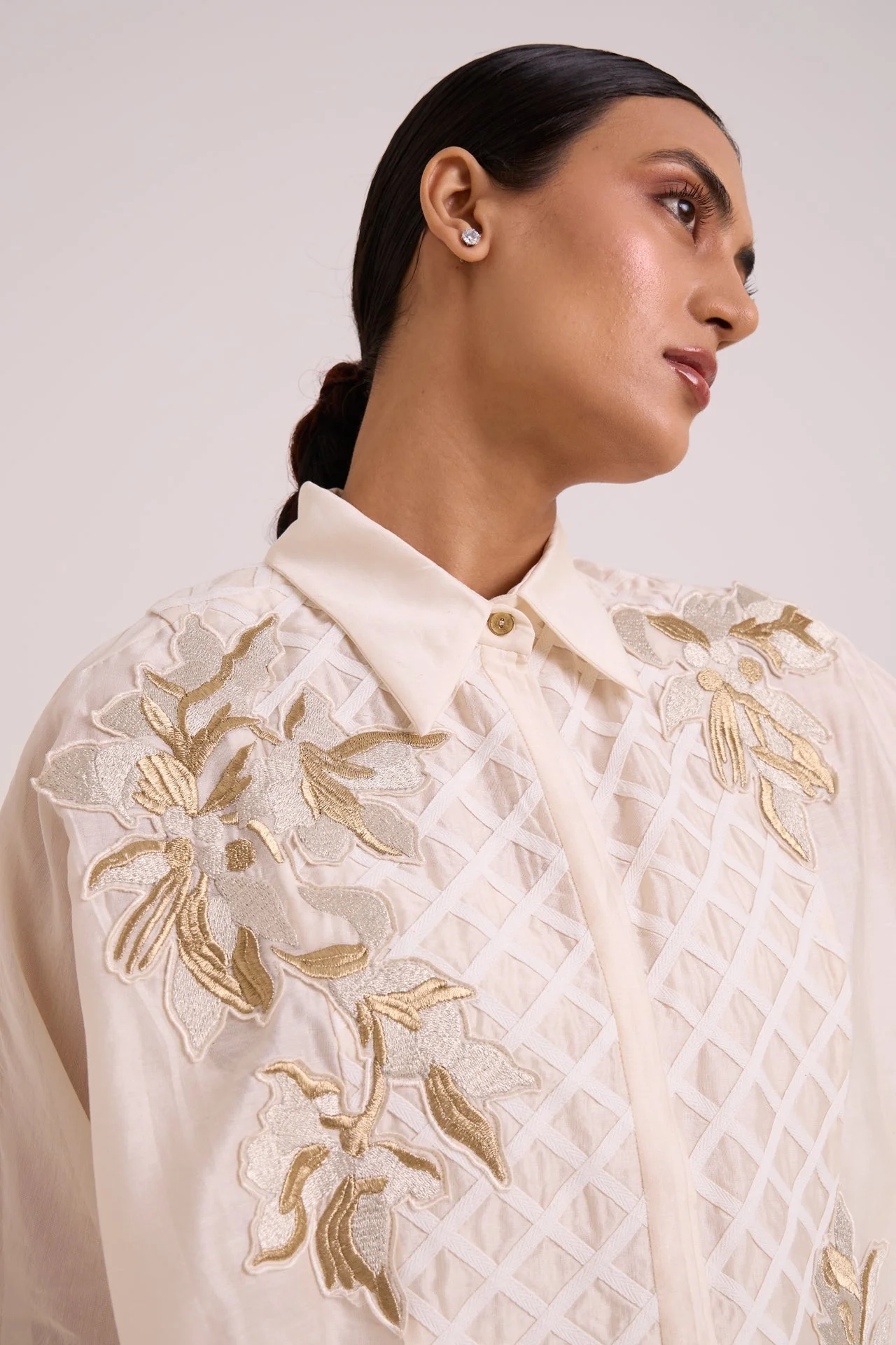 Mimi - Ivory Framed Shirt Dress - Image 4